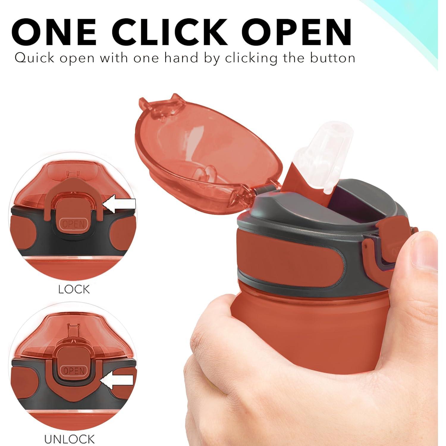 Botella de Agua 0.91L Enerbone con Horarios y Pajilla, Libre de BPA