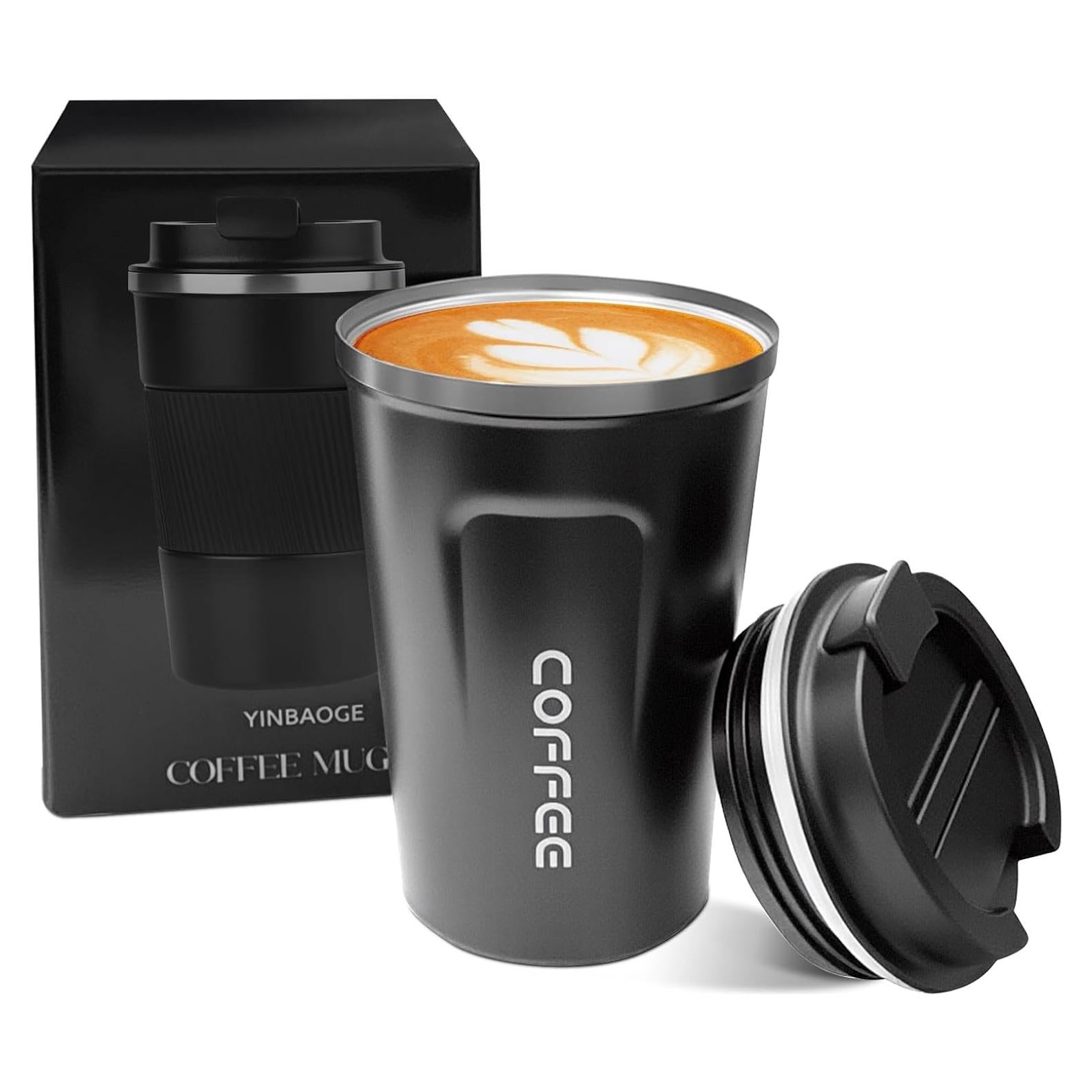Taza de Café de Viaje YINBAOGE 380ml Aislada Antiderrames