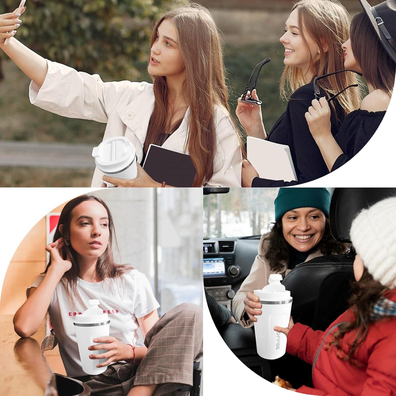 Taza de Café de Viaje YINBAOGE 380ml Aislada Antiderrames