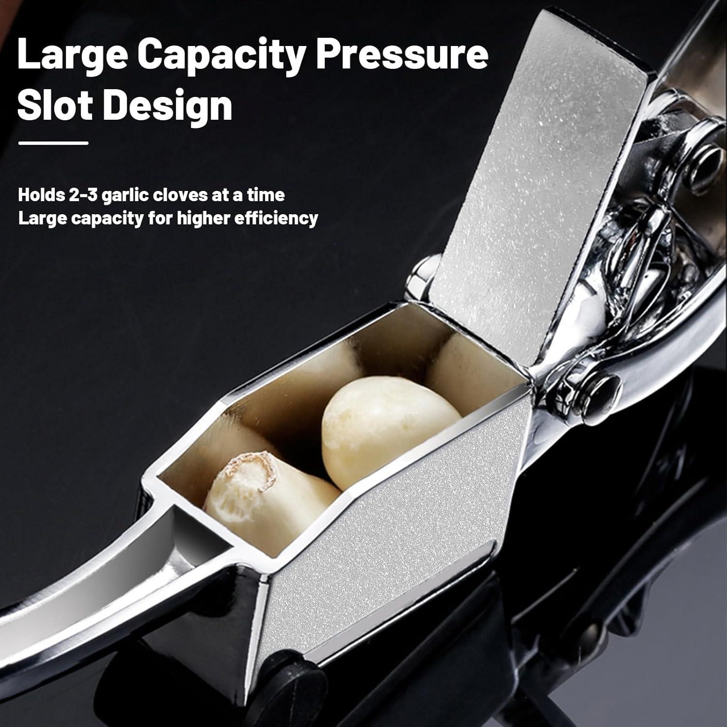 Prensa de Ajo Hojudo de Zinc Manual, Ergonomía y Raspador