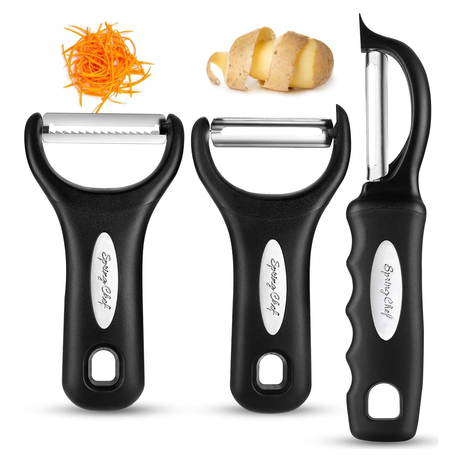 Set de Peladores de Acero Inoxidable Spring Chef 3 Piezas