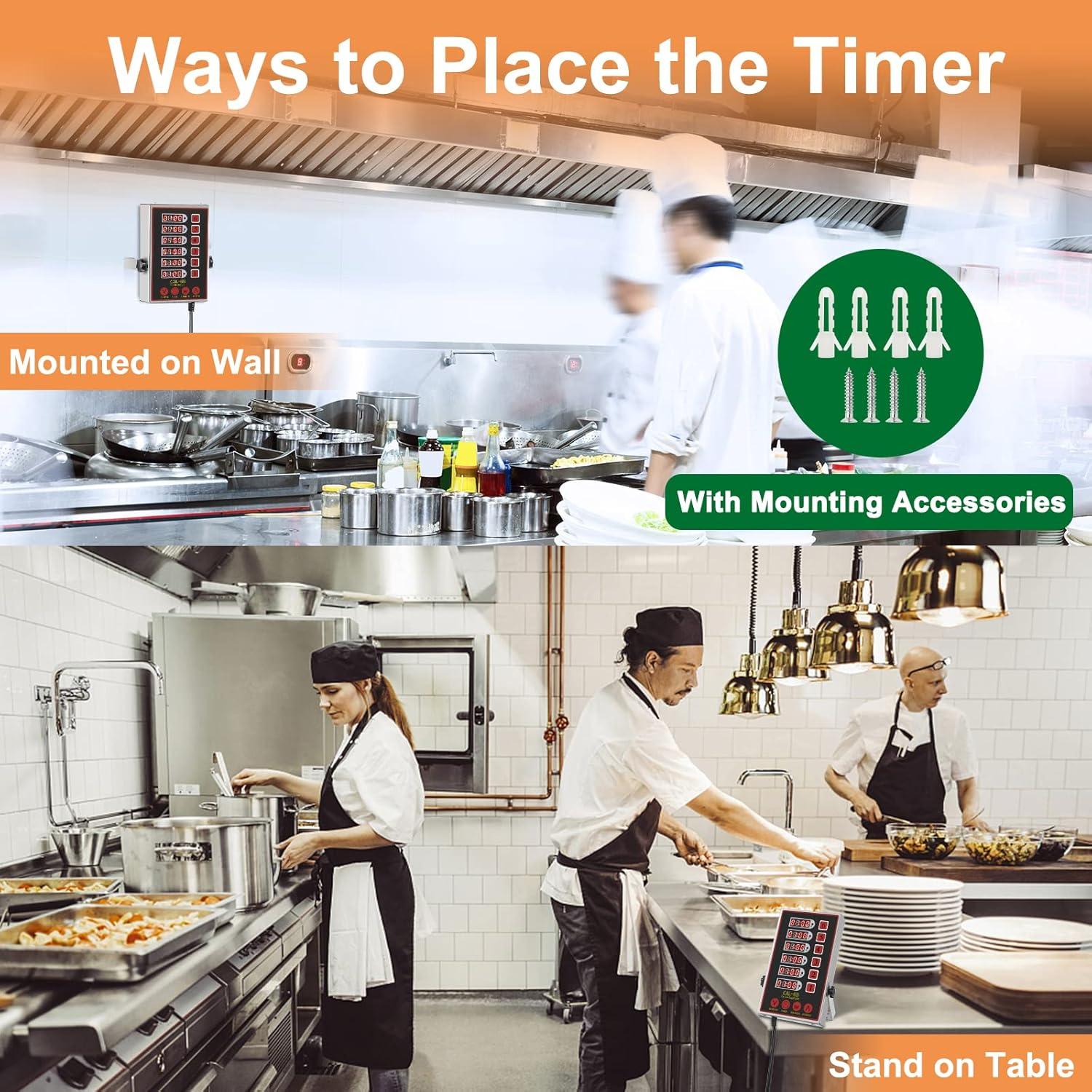 Temporizador Digital de Cocina YOOYIST 6 Canales Acero Inoxidable