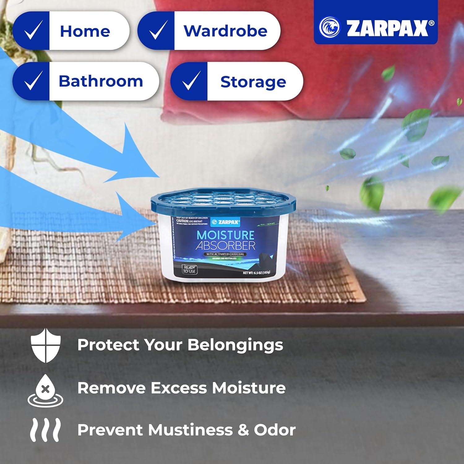 Absorbente de Humedad Zarpax 185g Carbón Activado Set de 6