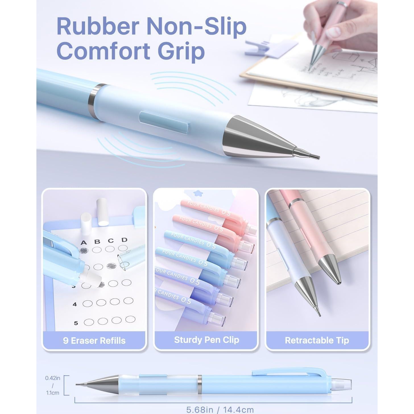 Juego de Lápices Mecánicos Four Candies 0.5 mm - 6 Lápices Pastel