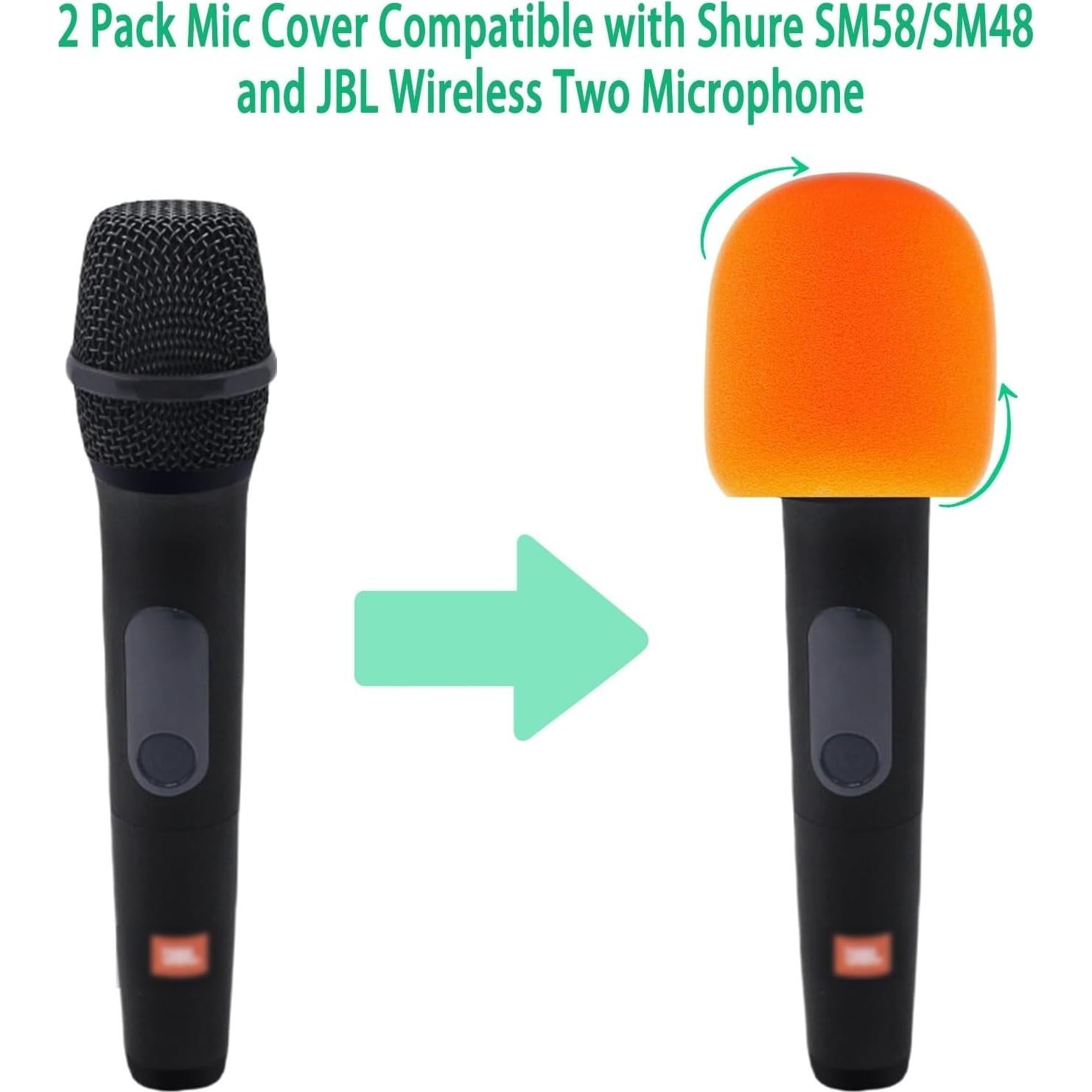 Cubiertas de micrófono de espuma JBL/SM58/SM48 - Paquete de 2