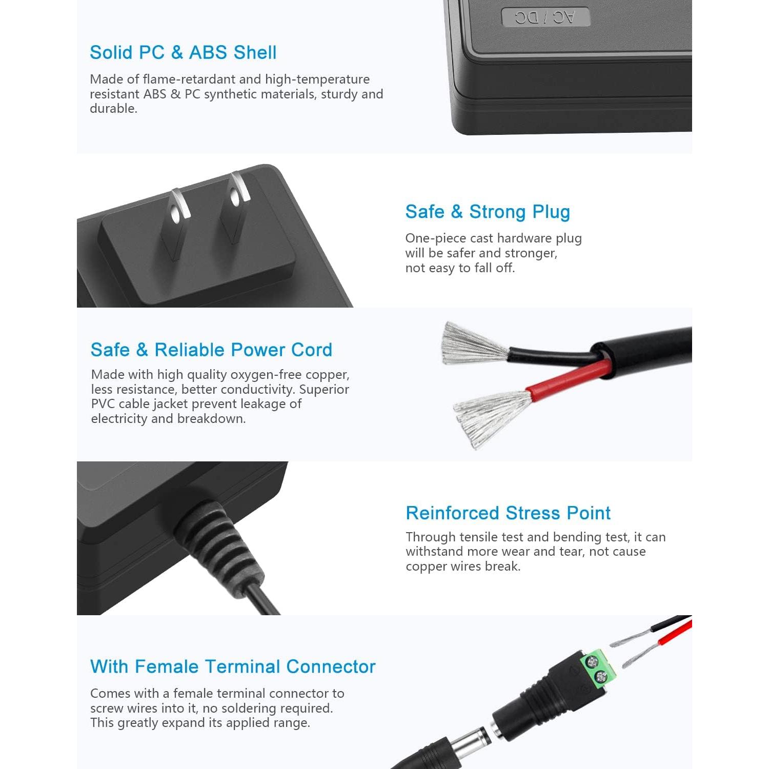 Fuente de Poder ALITOVE 24V 2.7A 65W Adaptador AC a DC