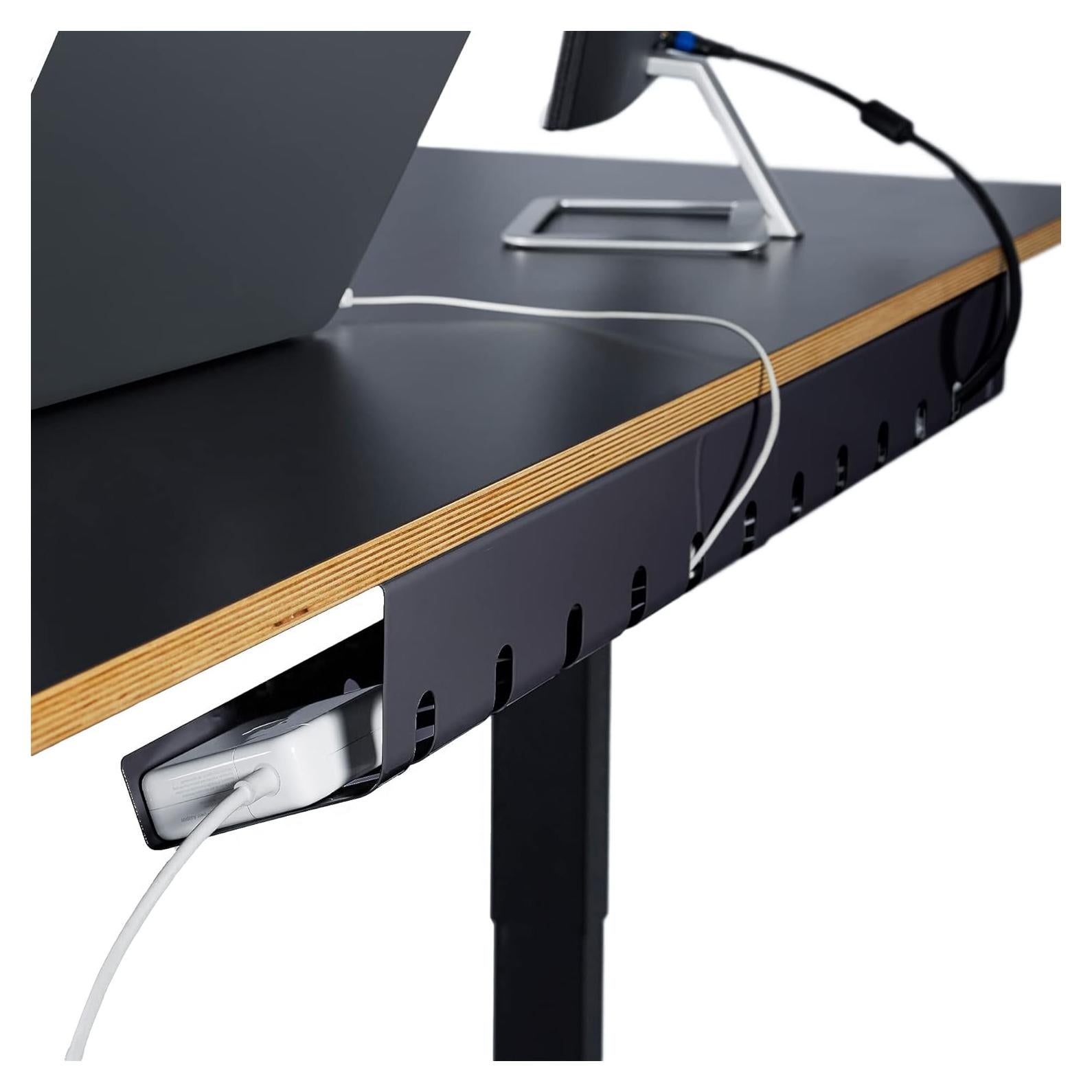 Organizador de Cables Pamo - Juego de 2 Bajo Escritorio Negro