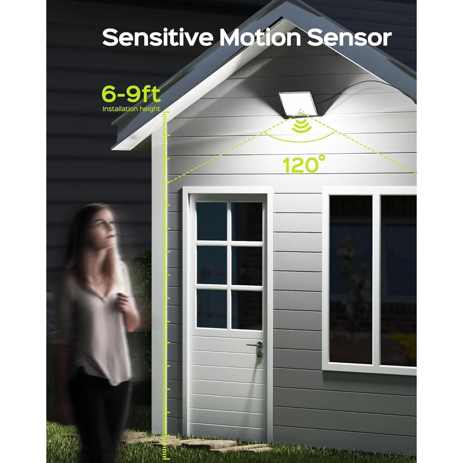 Luces Solares Exteriores JACKYLED 113 LEDs con Sensor Movimiento