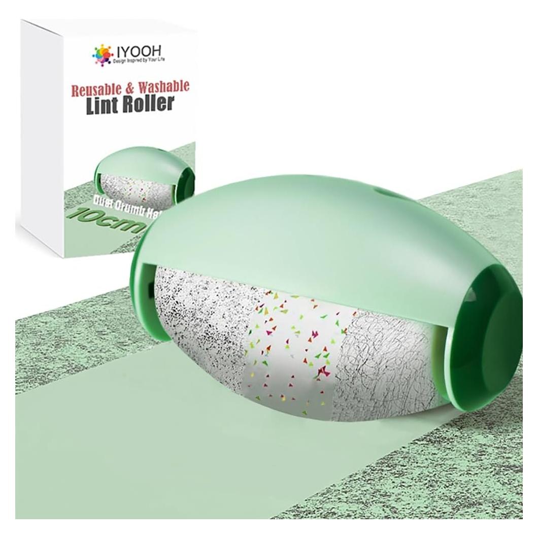Rodillo de Pelusa Reutilizable Mini Verde - 8 cm Extra Pegajoso