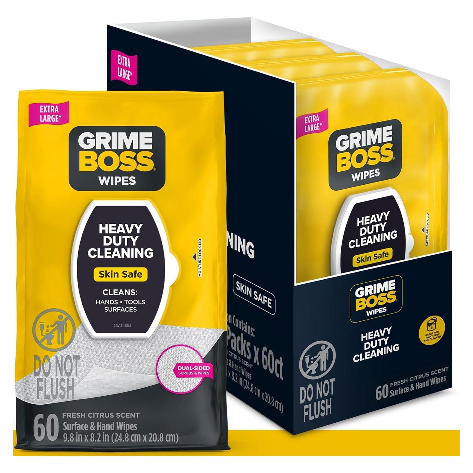Toallitas Húmedas Grime Boss 240ct - Alta Resistencia para Manos y Superficies