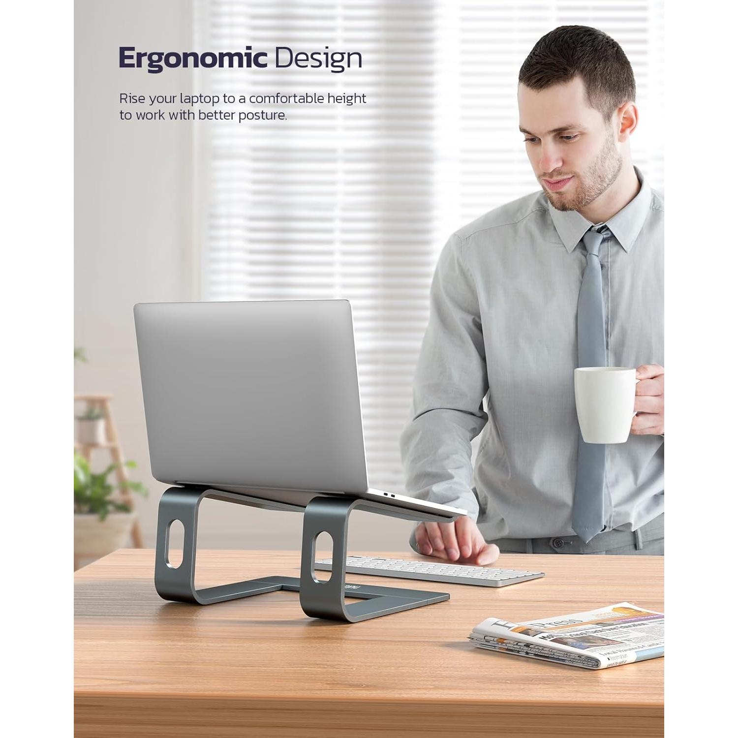 Soporte para Laptop Nulaxy C3 Ergonómico Desmontable 10-16" Gris