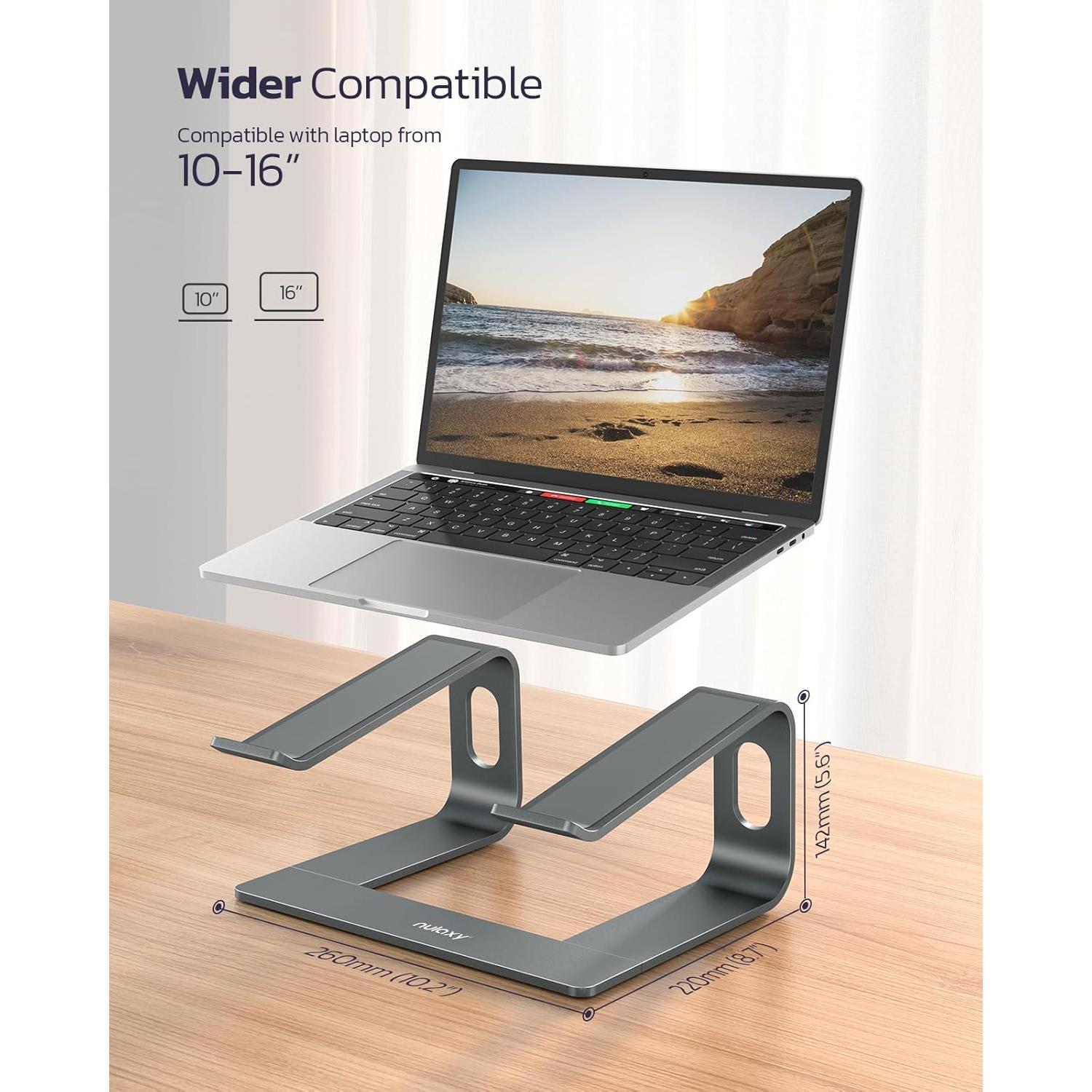 Soporte para Laptop Nulaxy C3 Ergonómico Desmontable 10-16" Gris
