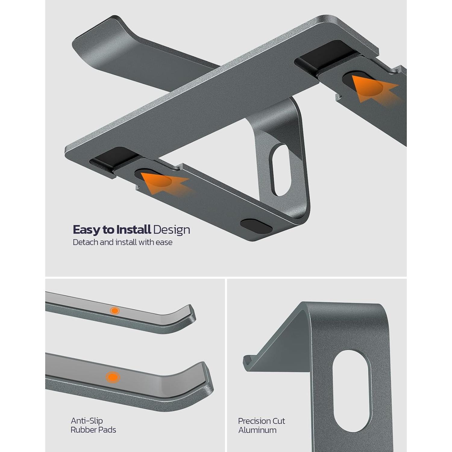Soporte para Laptop Nulaxy C3 Ergonómico Desmontable 10-16" Gris