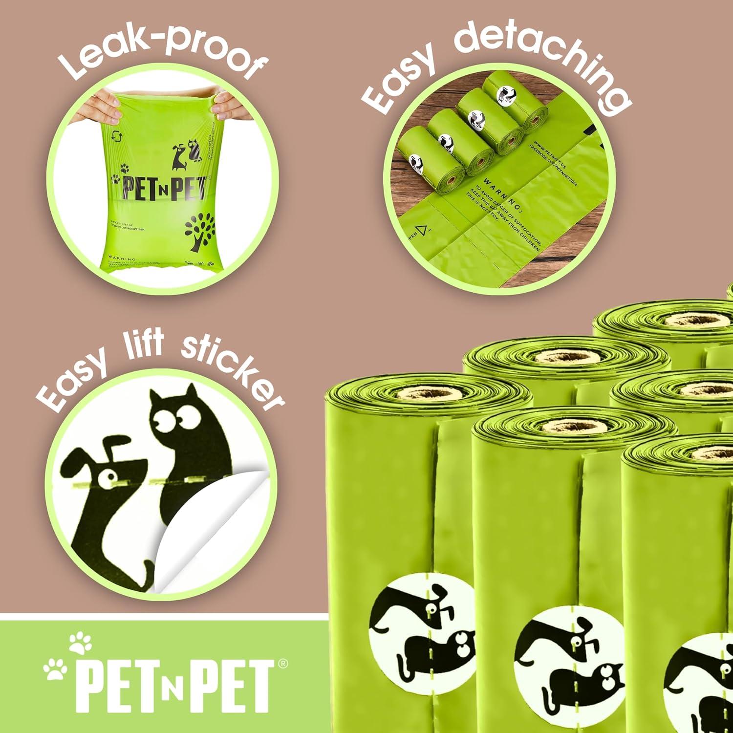 Bolsas de Excremento Pet N Pet Compostables 120 Cuentas 100% a Prueba de Fugas