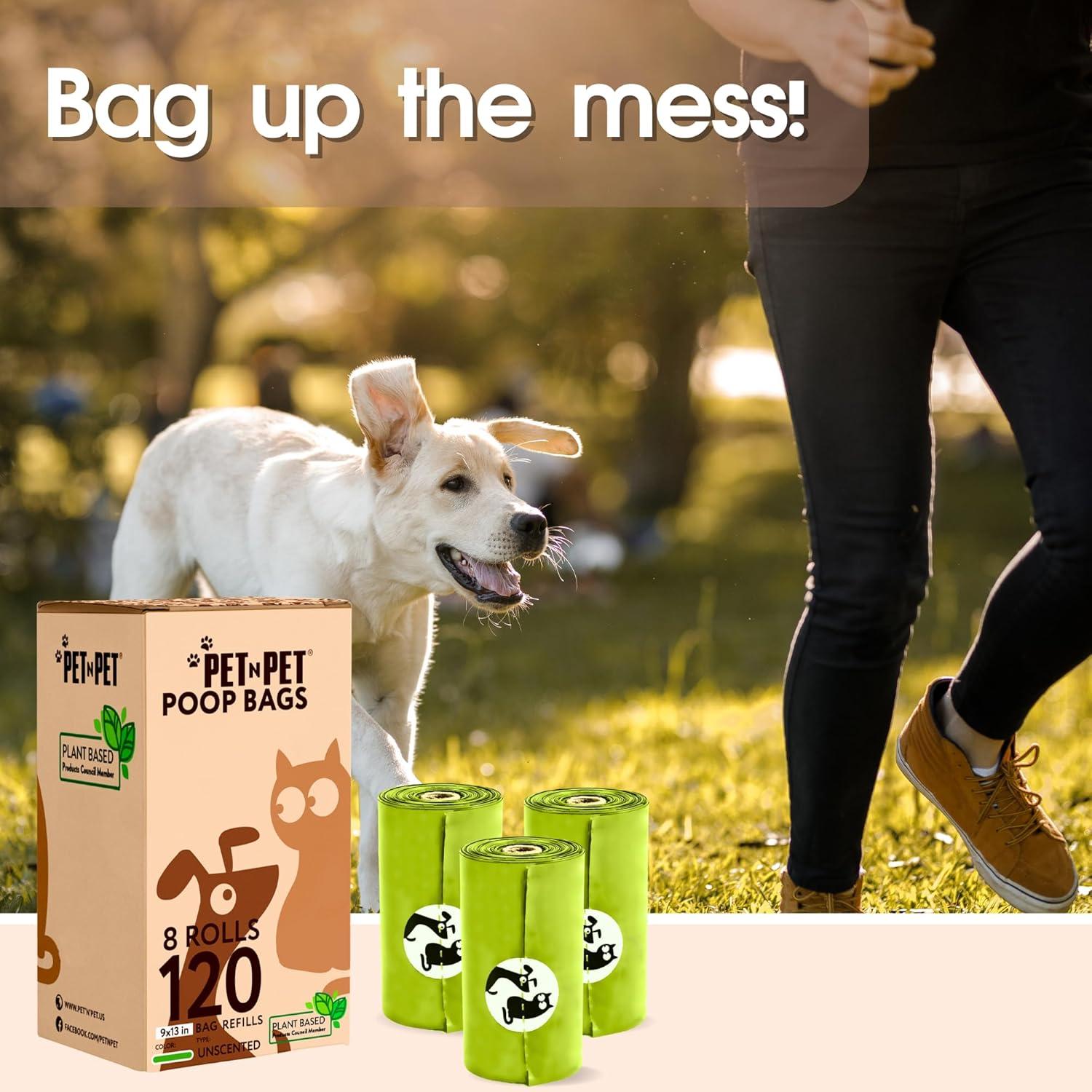 Bolsas de Excremento Pet N Pet Compostables 120 Cuentas 100% a Prueba de Fugas