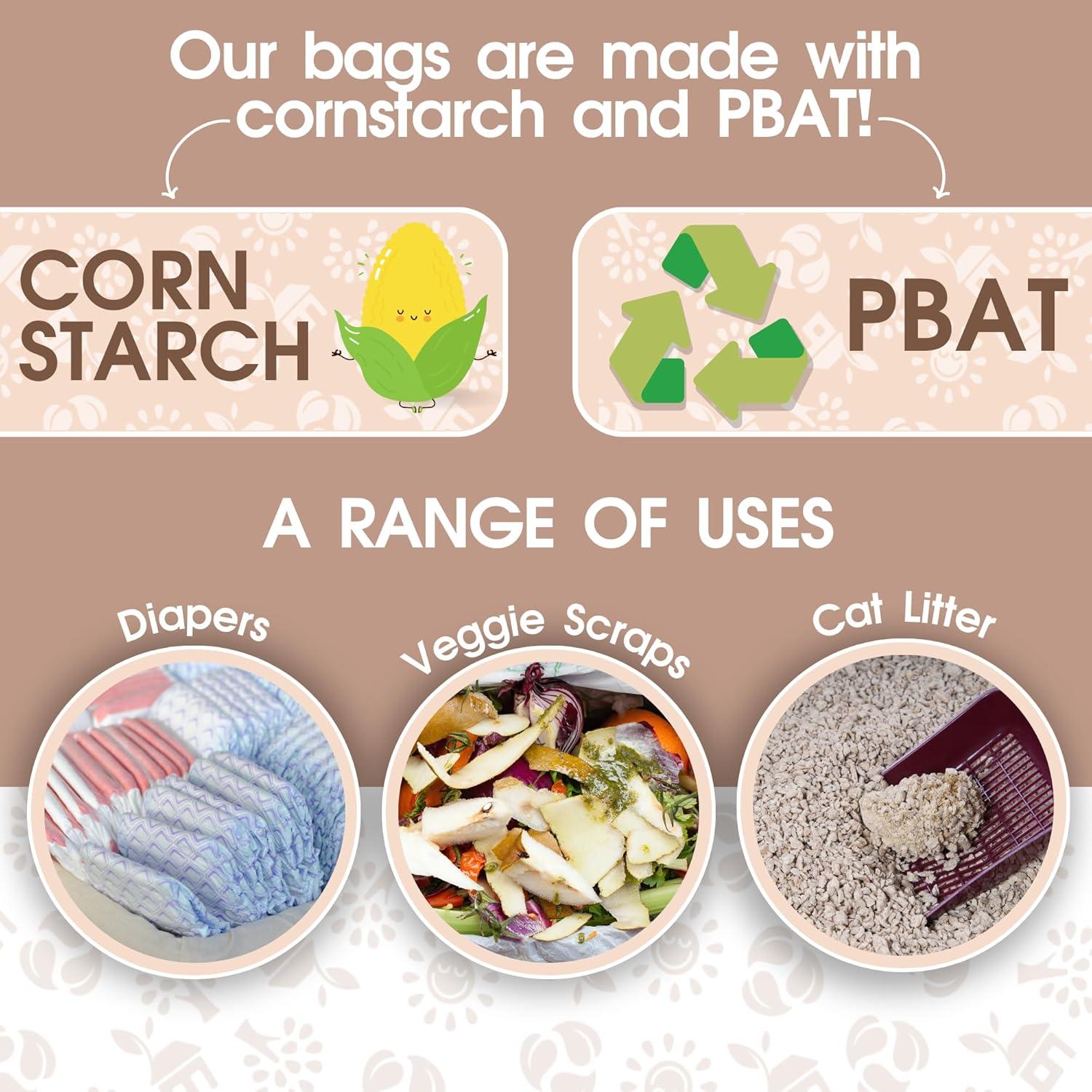 Bolsas de Excremento Pet N Pet Compostables 120 Cuentas 100% a Prueba de Fugas