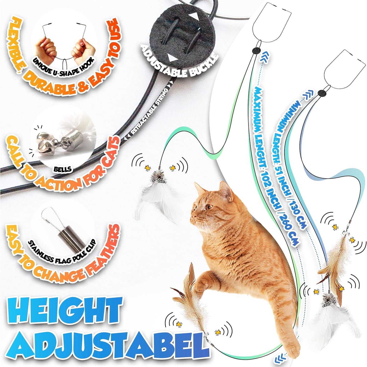 Juguete colgante para gatos LEKEWPET con 7 recambios de plumas