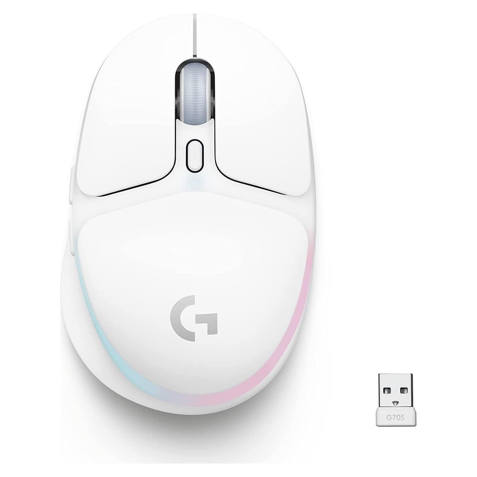 Ratón Inalámbrico Logitech G705 RGB Ligero 85g - Niebla Blanca