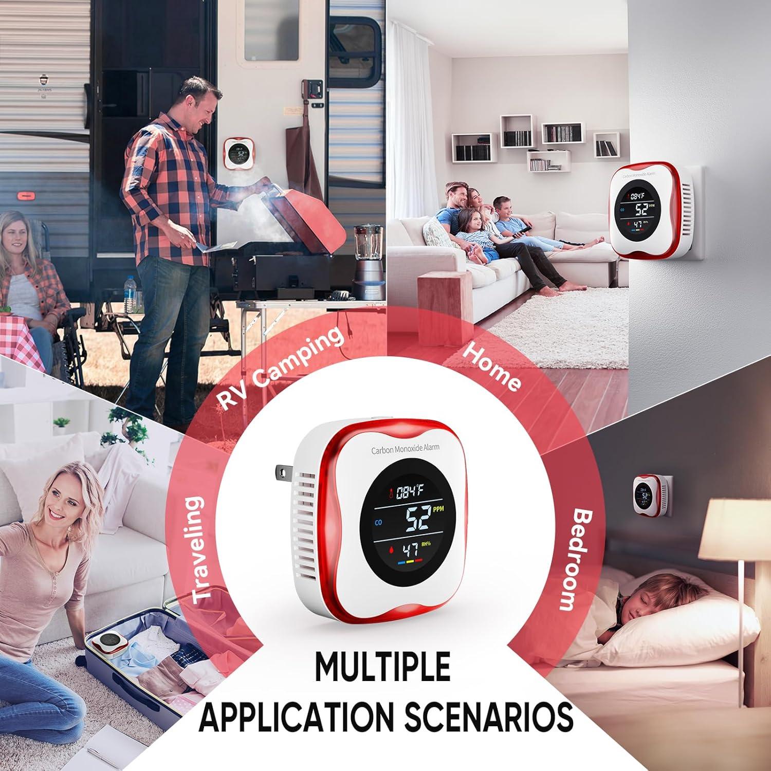 Detector de Monóxido de Carbono Enchufable YOJOCK KH105 3-en-1