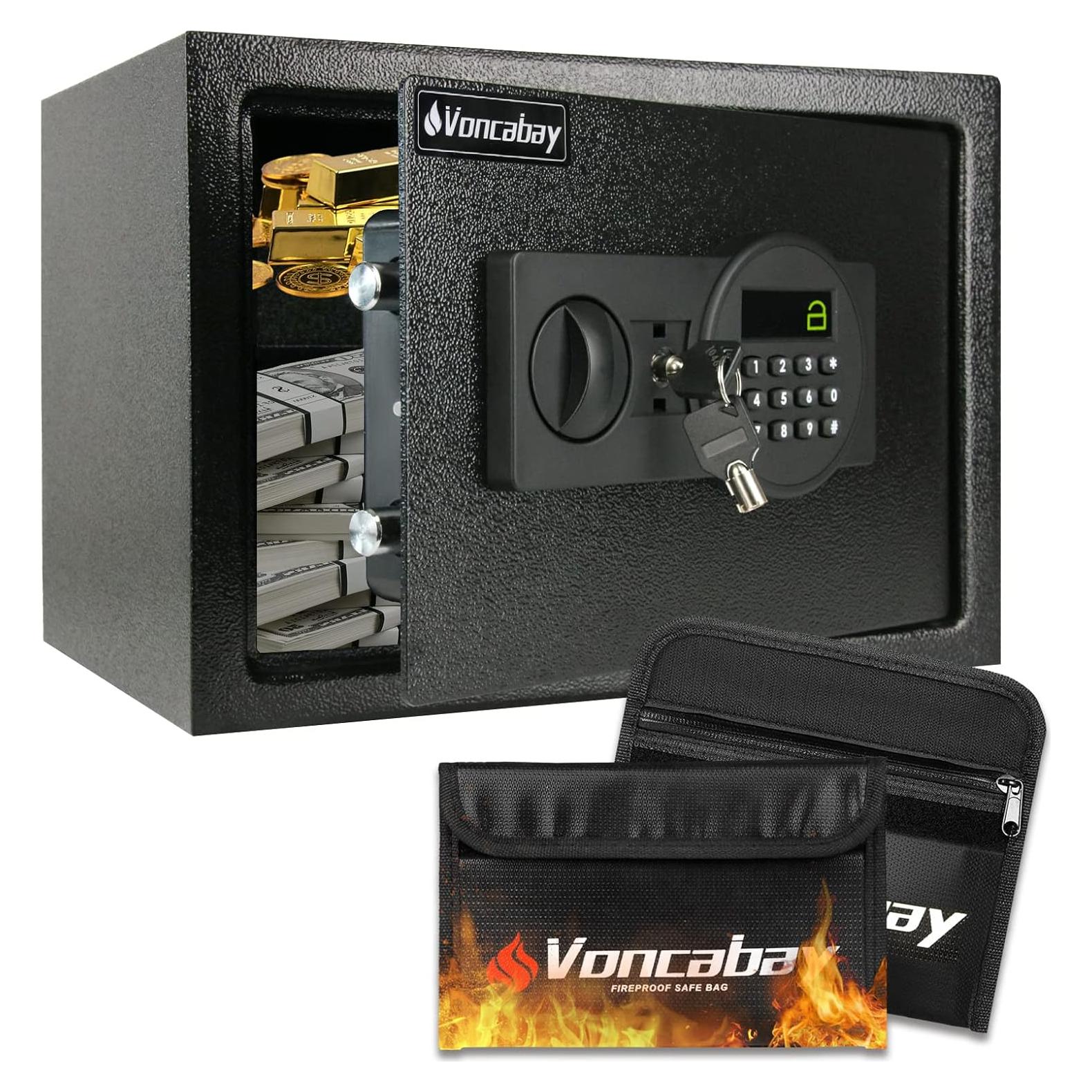 Caja Fuerte Voncabay 0.8 Pies³ con Teclado Digital y 2 Bolsas a Prueba de Fuego