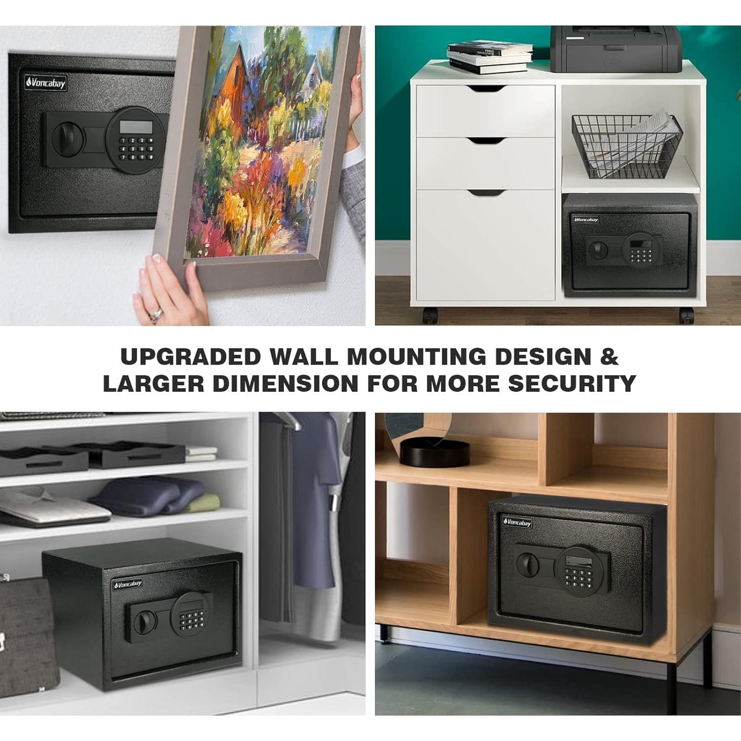Caja Fuerte Voncabay 0.8 Pies³ con Teclado Digital y 2 Bolsas a Prueba de Fuego