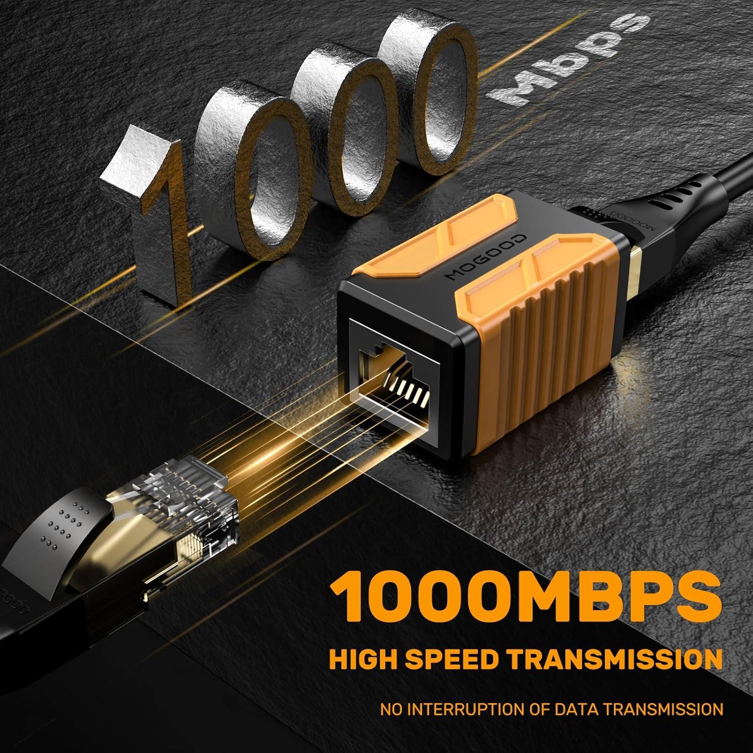 Acoplador RJ45 MOGOOD 10Gbps Femenino a Femenino Cat6