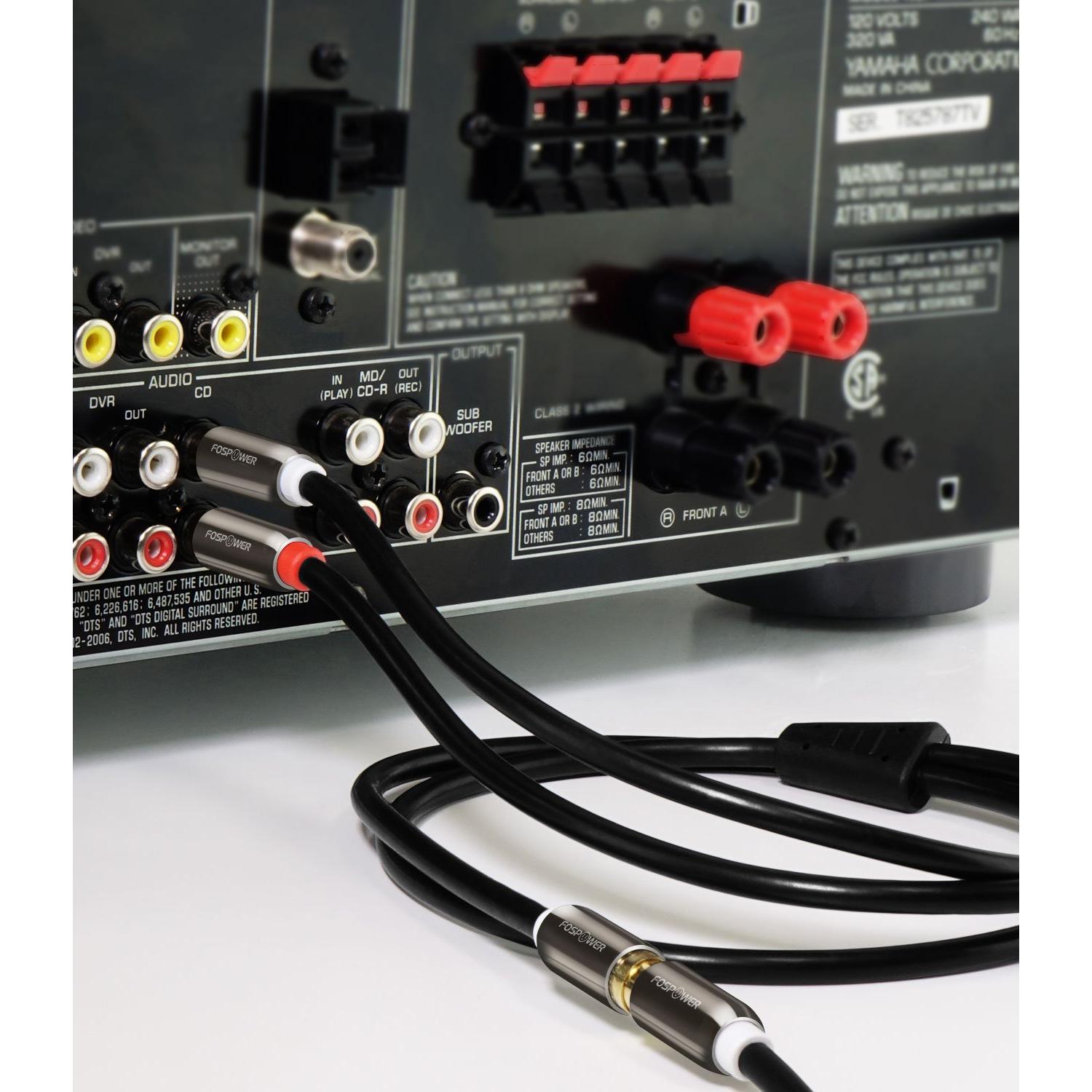 Adaptador RCA Y FosPower 3 Pies Macho a Macho Doble Apantallado