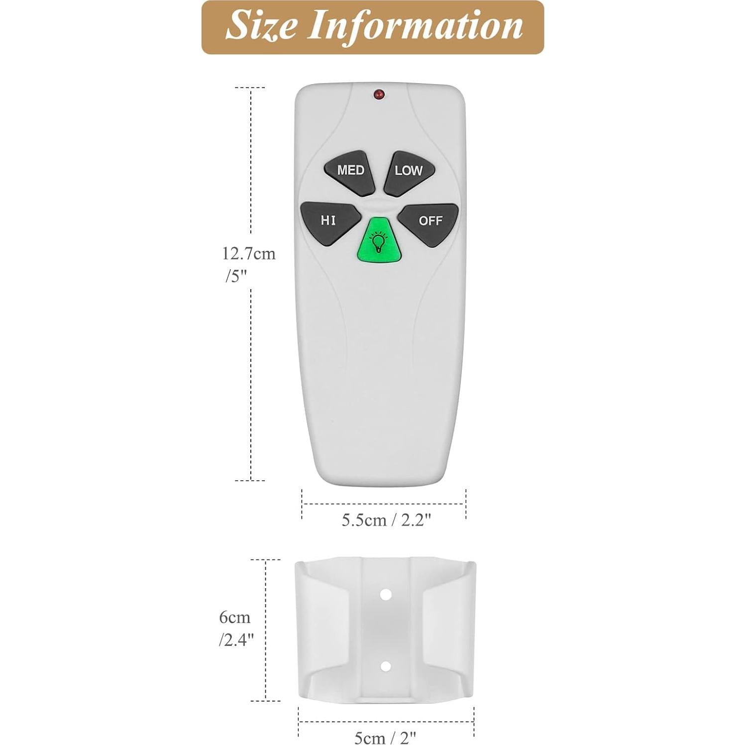 Control Remoto FAN-53T para Ventilador de Techo Prichor, 3 Velocidades