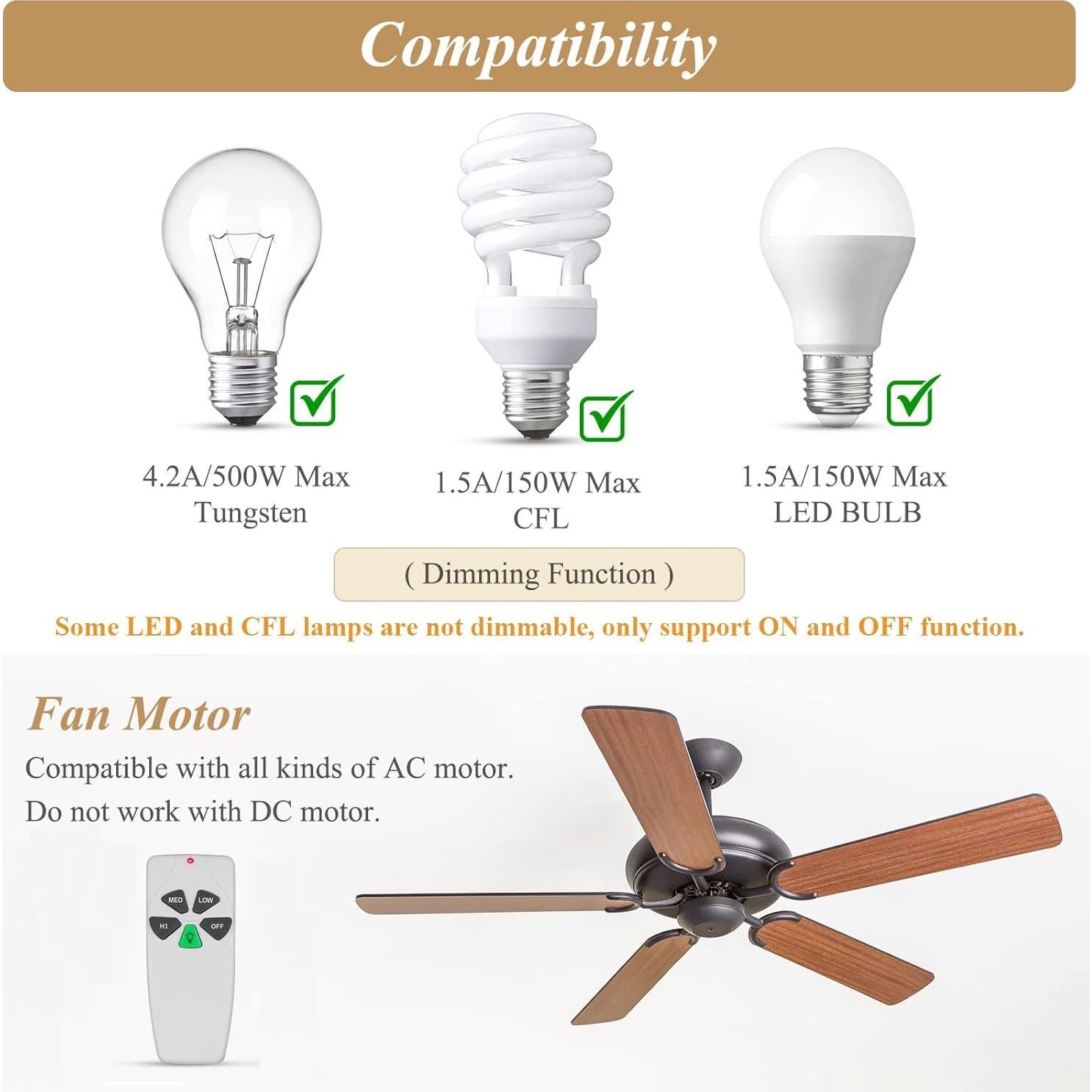 Control Remoto FAN-53T para Ventilador de Techo Prichor, 3 Velocidades