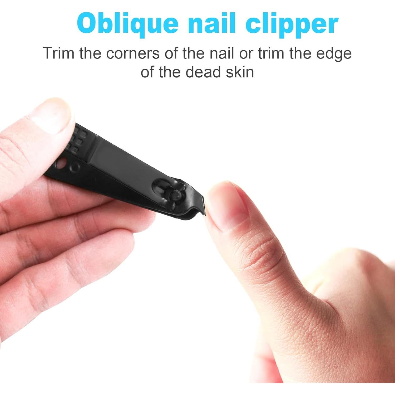 Juego de Cortauñas DUCOO 4 Piezas Acero Inoxidable Negro