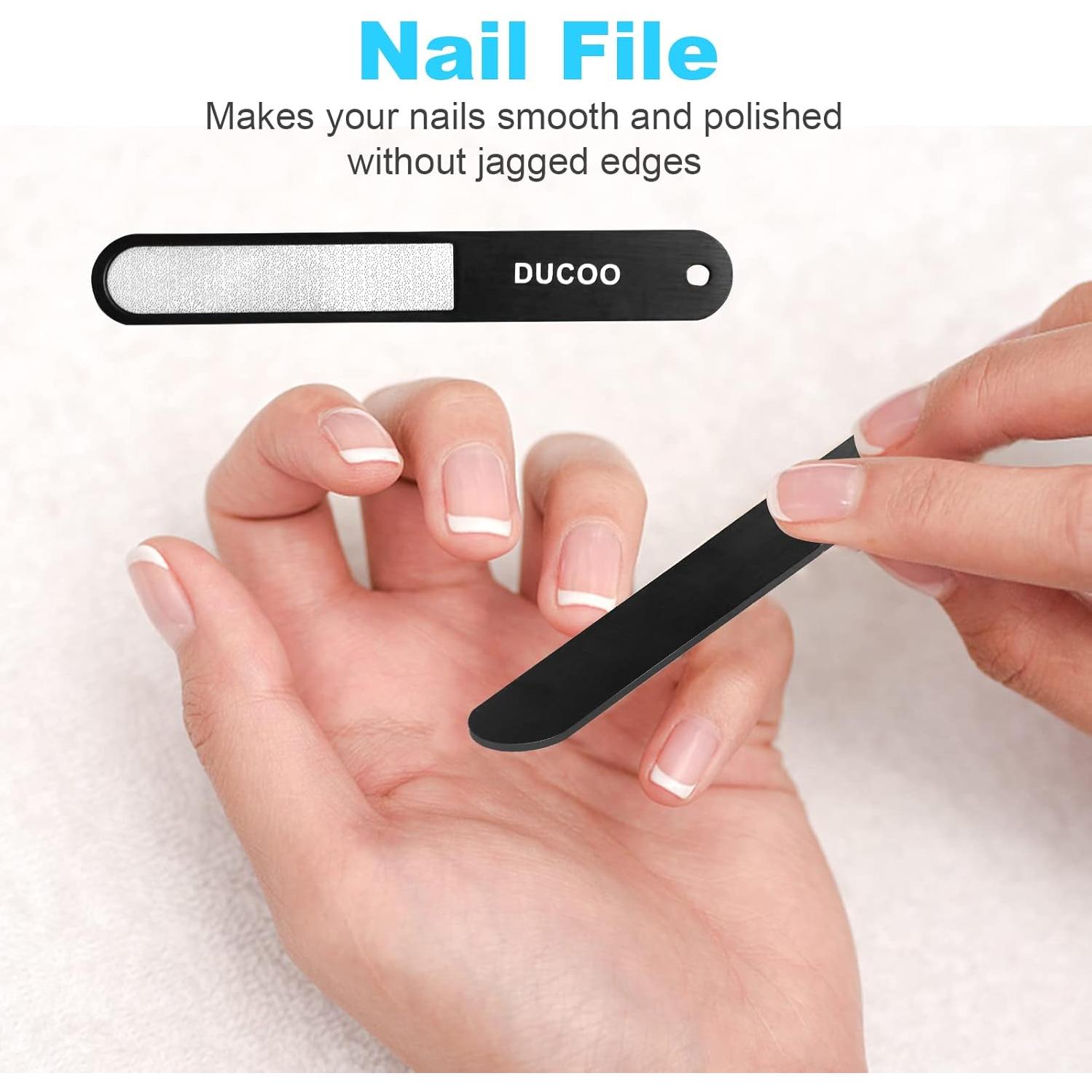 Juego de Cortauñas DUCOO 4 Piezas Acero Inoxidable Negro