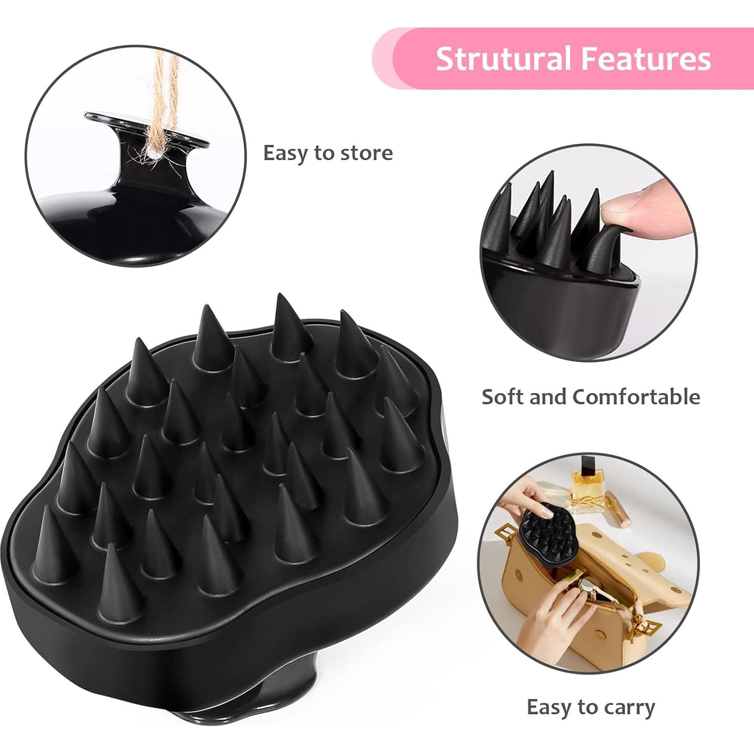 Cepillo Masajeador de Cuero Cabelludo URTHEONE Negro - Silicona Suave