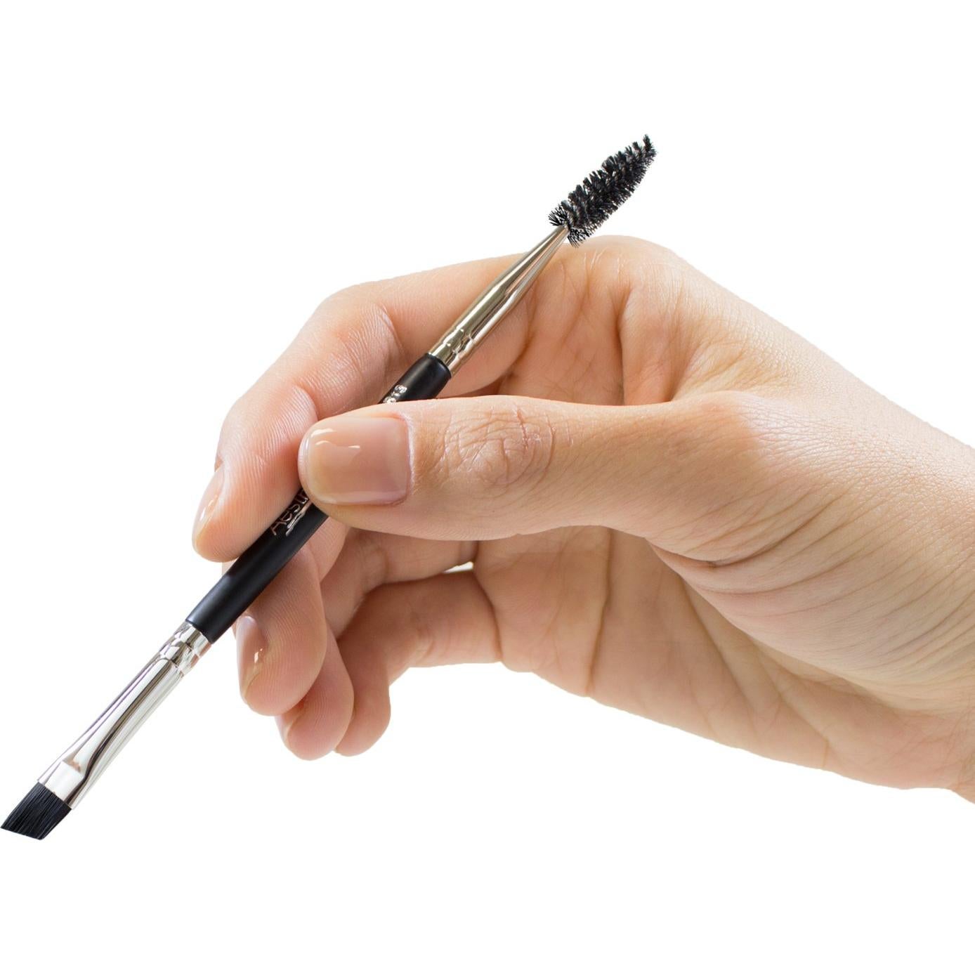 Brocha de Cejas Doble Cara Aesthetica Pro - Angulada y Spoolie