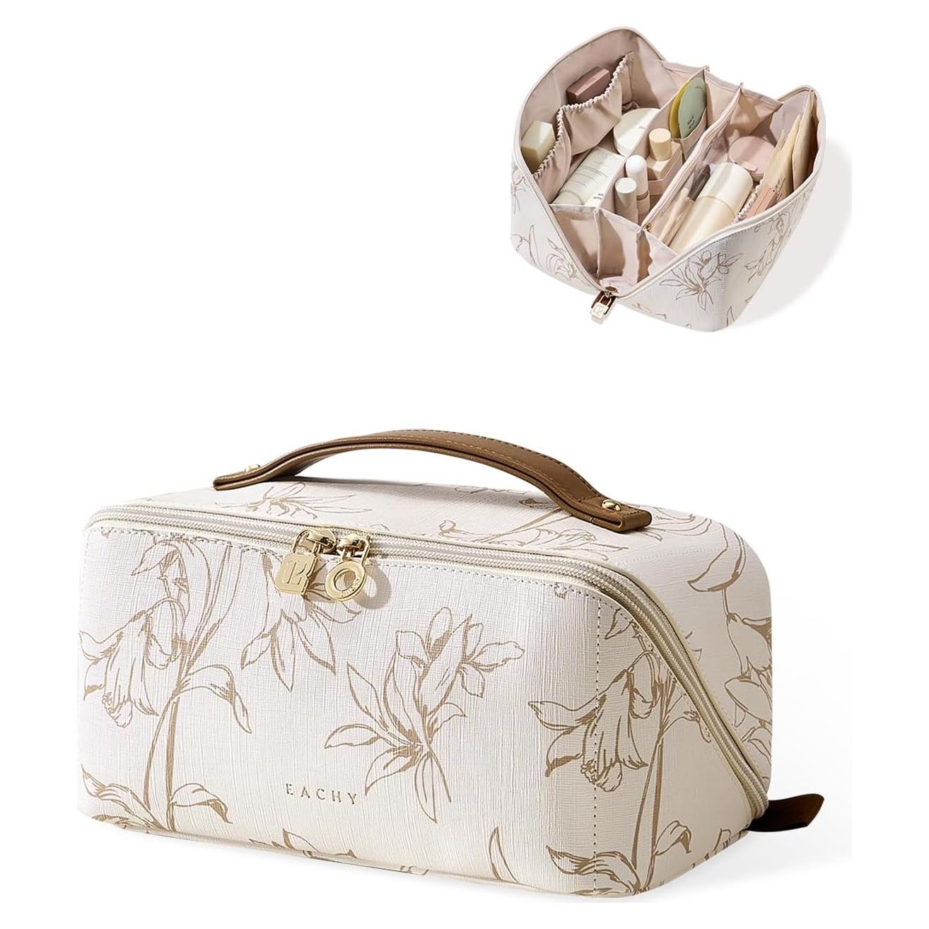 Bolsa de Maquillaje EACHY Grande Beige Impermeable para Mujeres