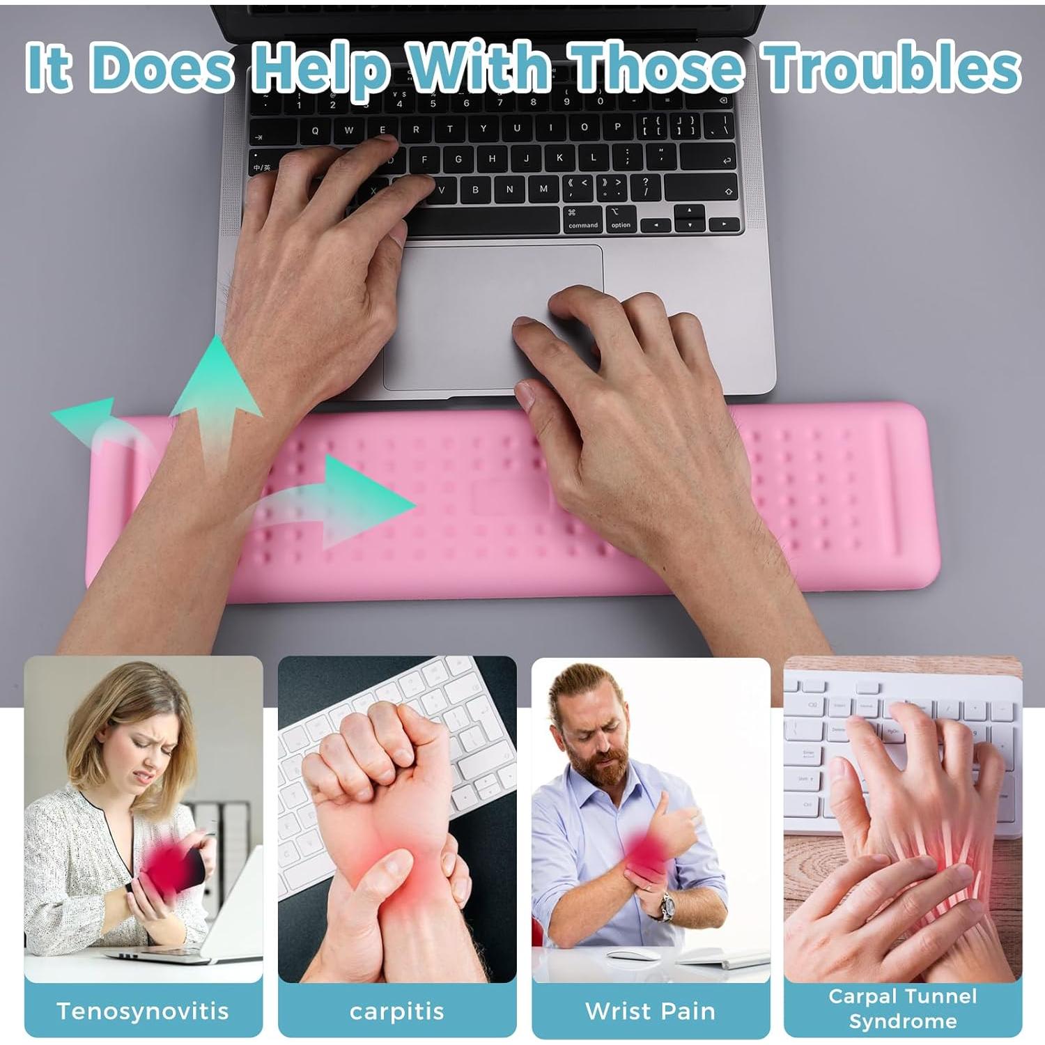 Reposamuñecas Ergonómico Aelfox Lux Rosa, Espuma Viscoelástica