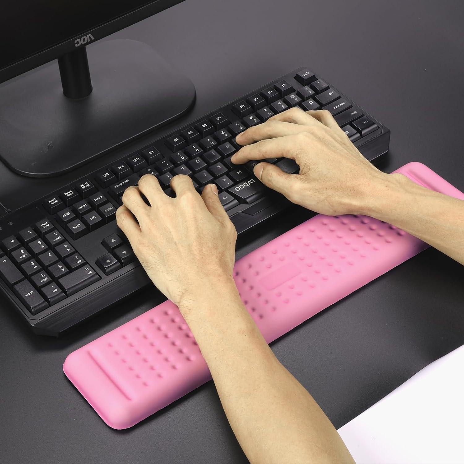 Reposamuñecas Ergonómico Aelfox Lux Rosa, Espuma Viscoelástica