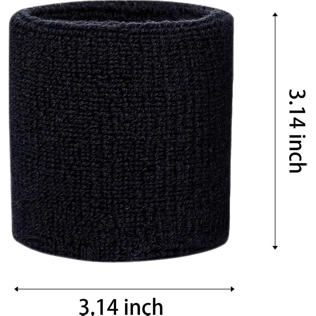 Muñequera absorbente Fecawd para deporte unisex - Negro, Blanco, Gris