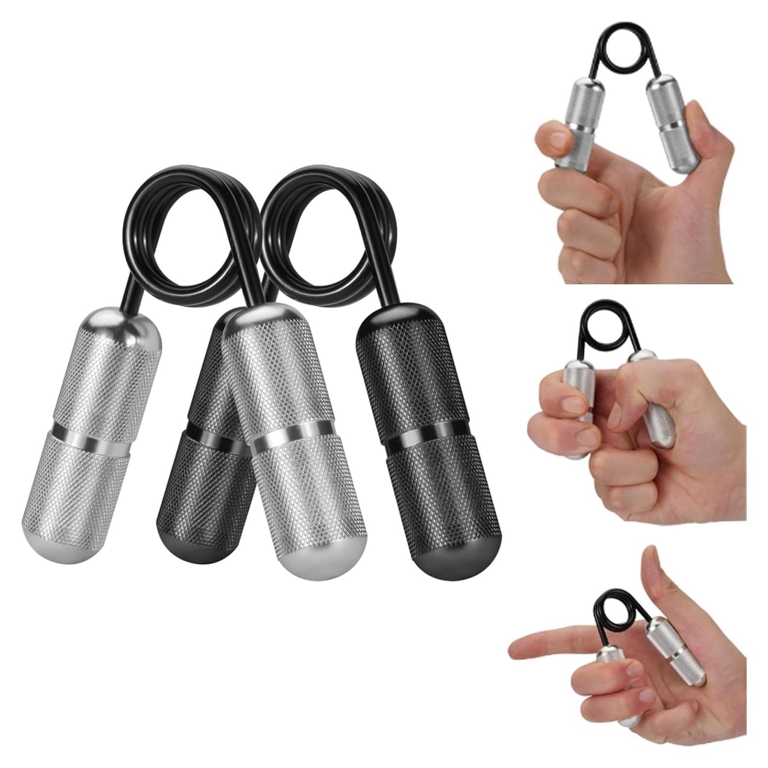 Entrenador de Fuerza de Agarre LOQATIDIS - 2PCS Negro y Plata