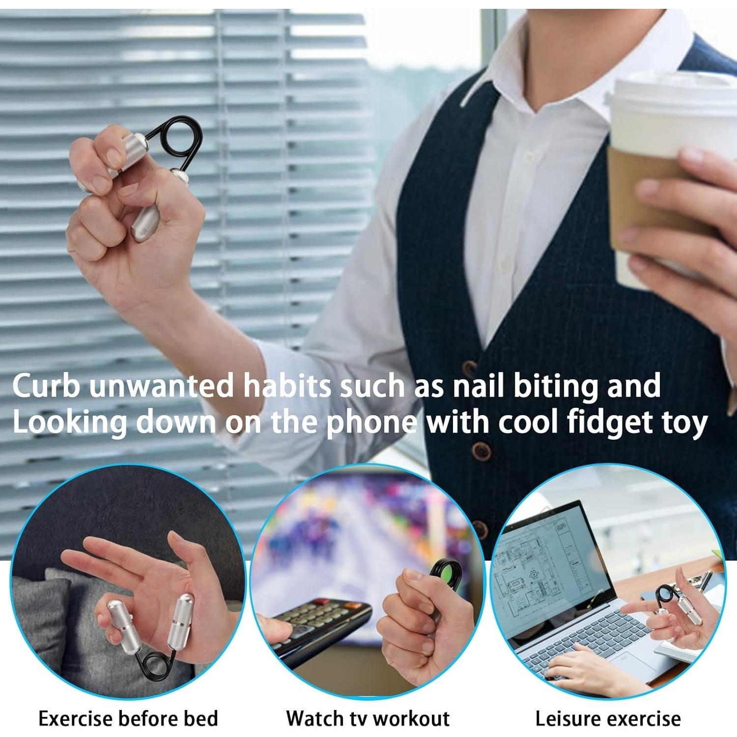 Entrenador de Fuerza de Agarre LOQATIDIS - 2PCS Negro y Plata