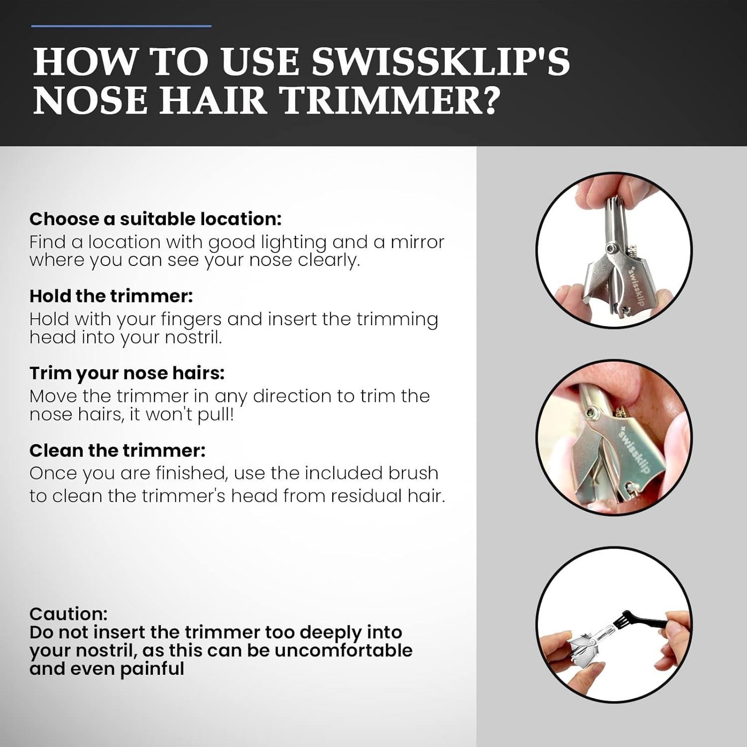 Cortador de Vello Nasal Swissklip - Acero Inoxidable, 10.31cm