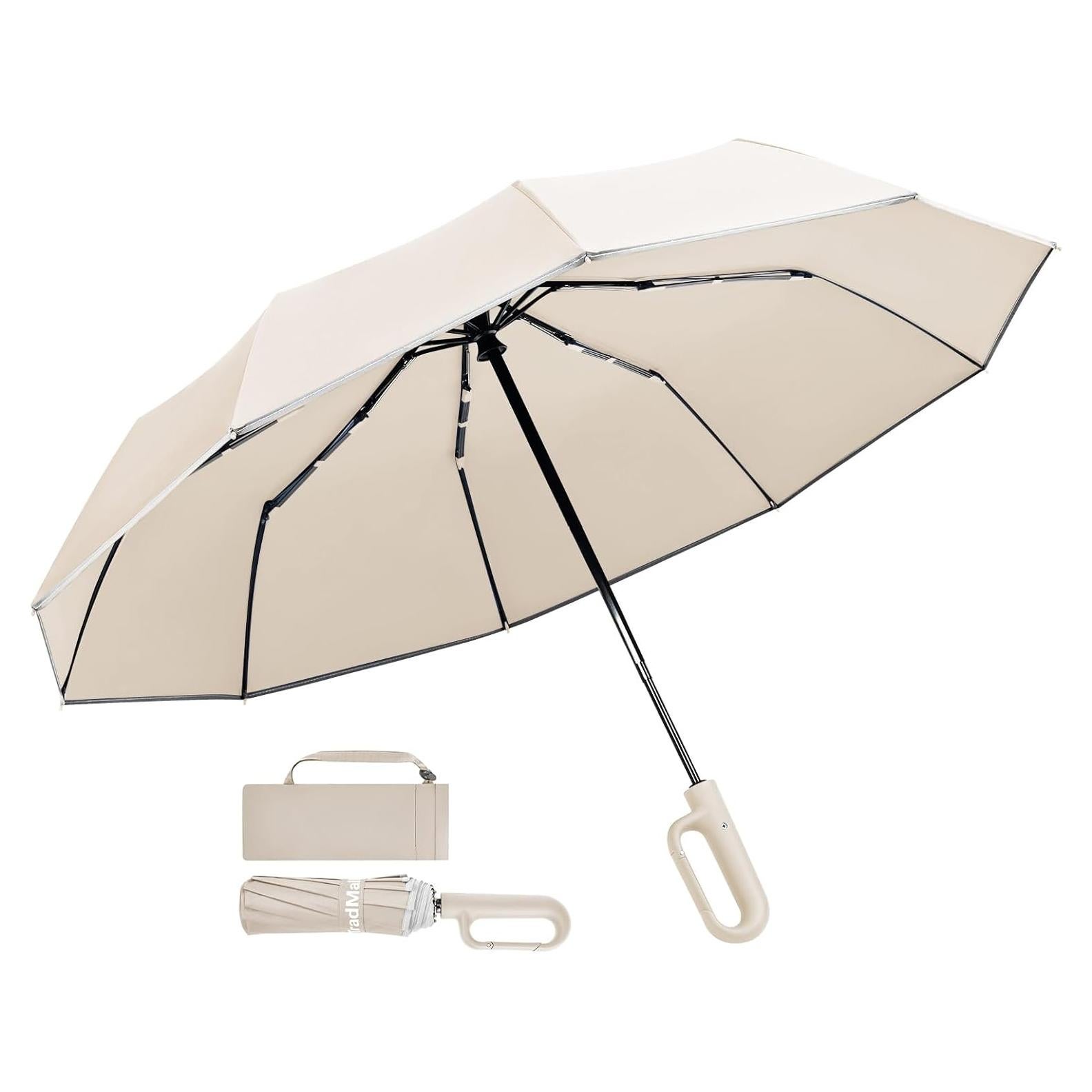 Paraguas de Viaje TradMall 280T Plegable a Prueba de Viento