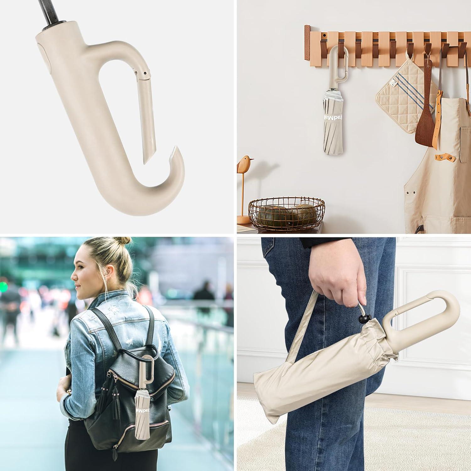 Paraguas de Viaje TradMall 280T Plegable a Prueba de Viento