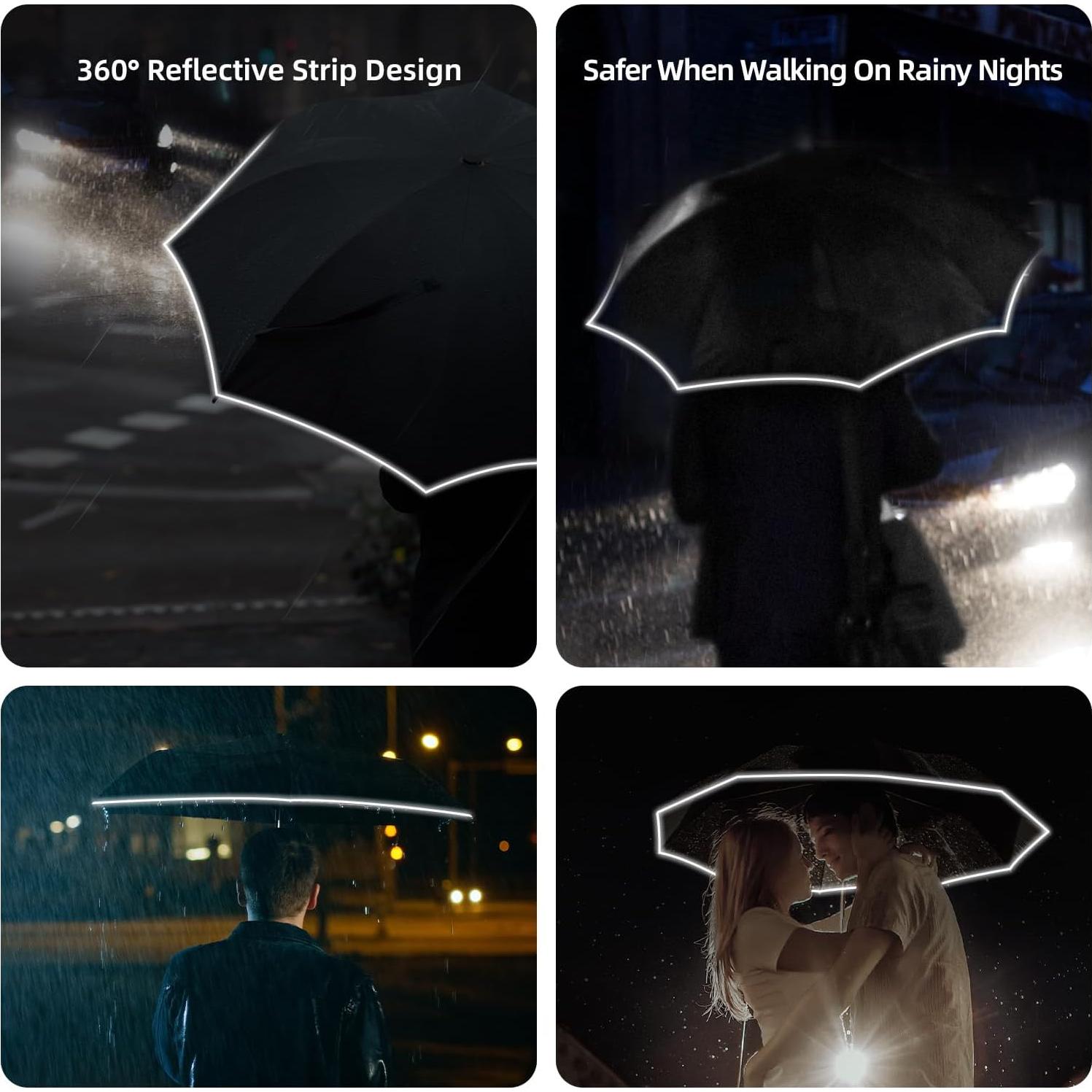 Paraguas de Viaje TradMall 280T Plegable a Prueba de Viento