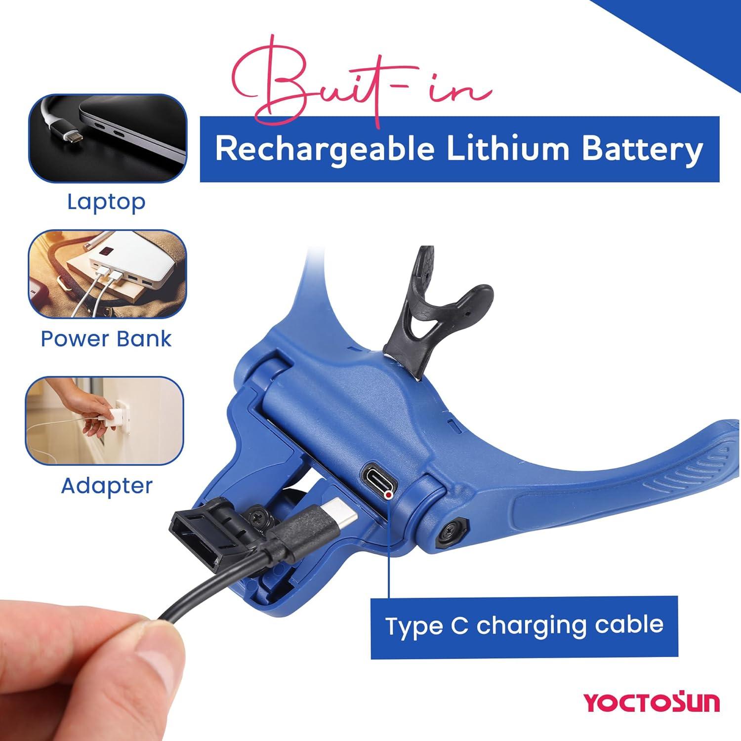 Lentes de Aumento YOCTOSUN con Luz LED 1X a 3.5X Recargables