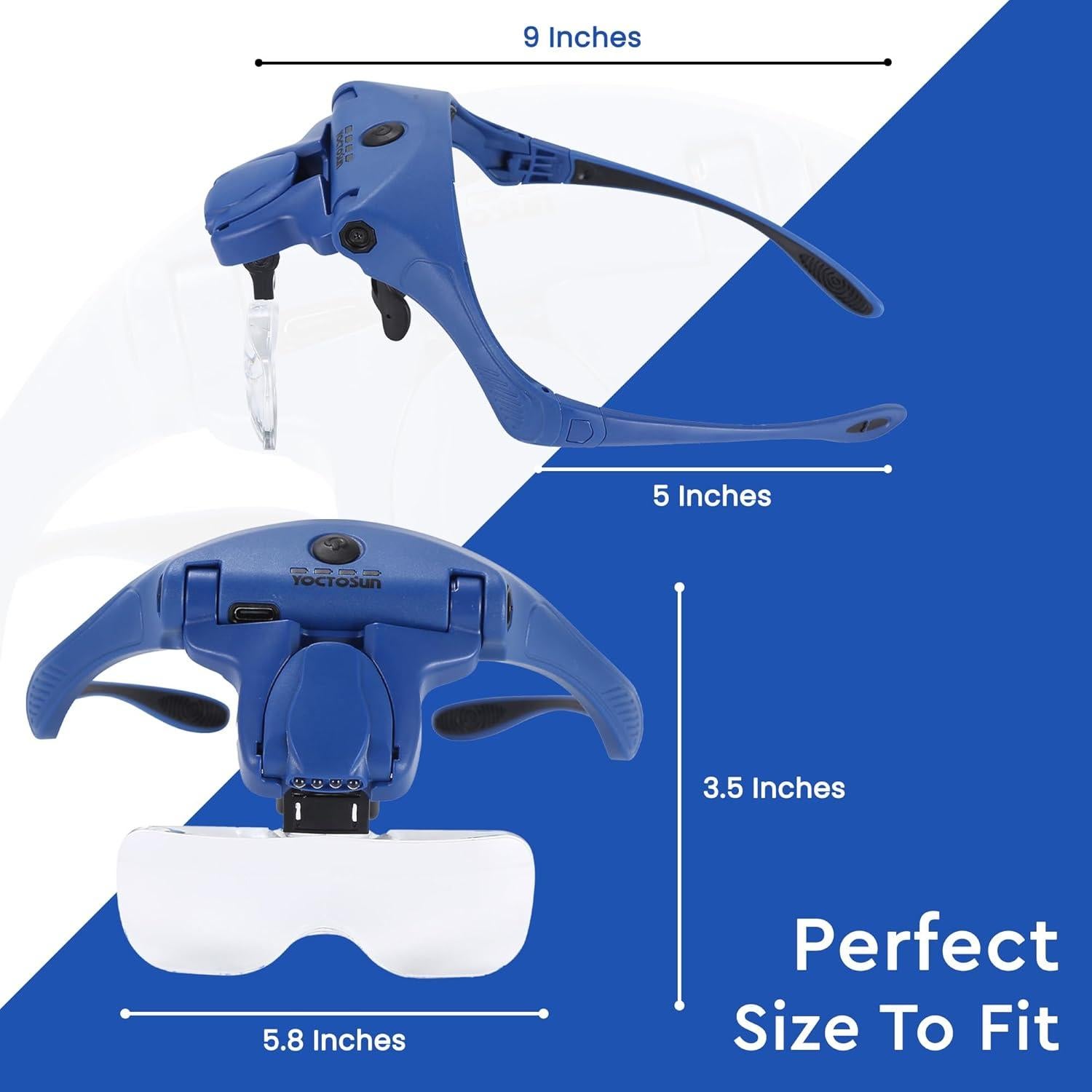 Lentes de Aumento YOCTOSUN con Luz LED 1X a 3.5X Recargables