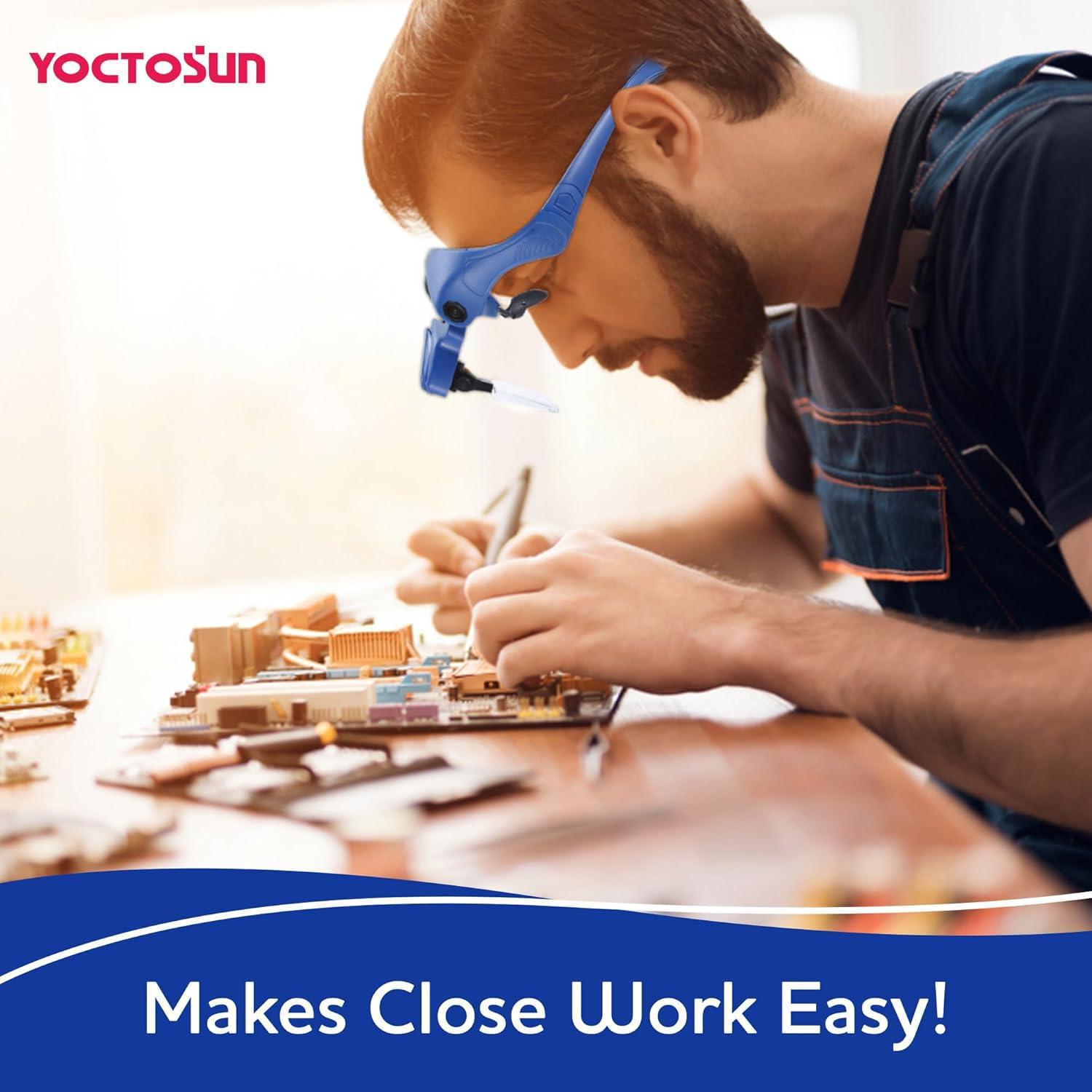 Lentes de Aumento YOCTOSUN con Luz LED 1X a 3.5X Recargables