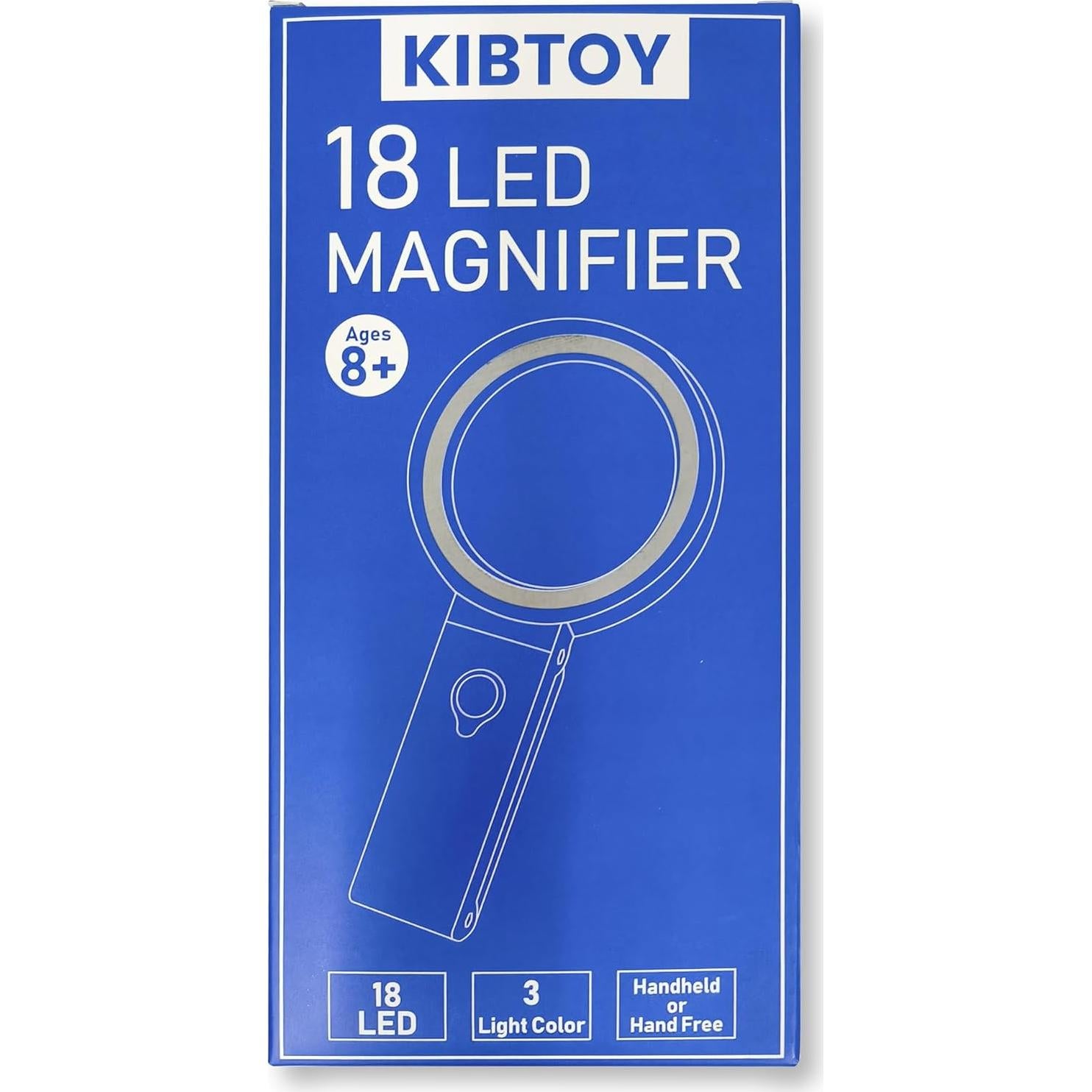 Lupa con Luz KIBTOY 30X 40X Plegable con 18 LEDs Negro