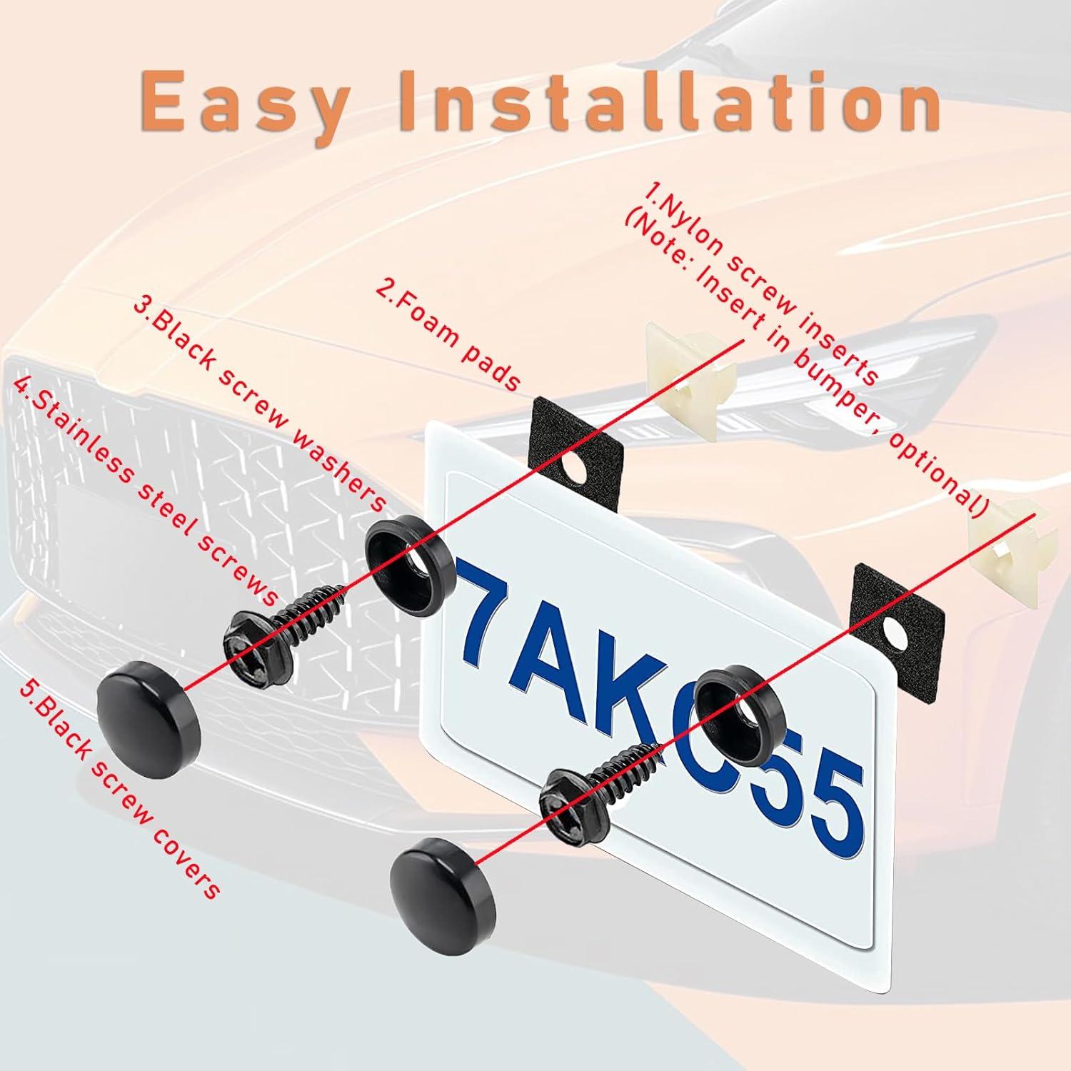 Kewucn Tornillos Autoperforantes para Placas de Licencia 4 Pzas