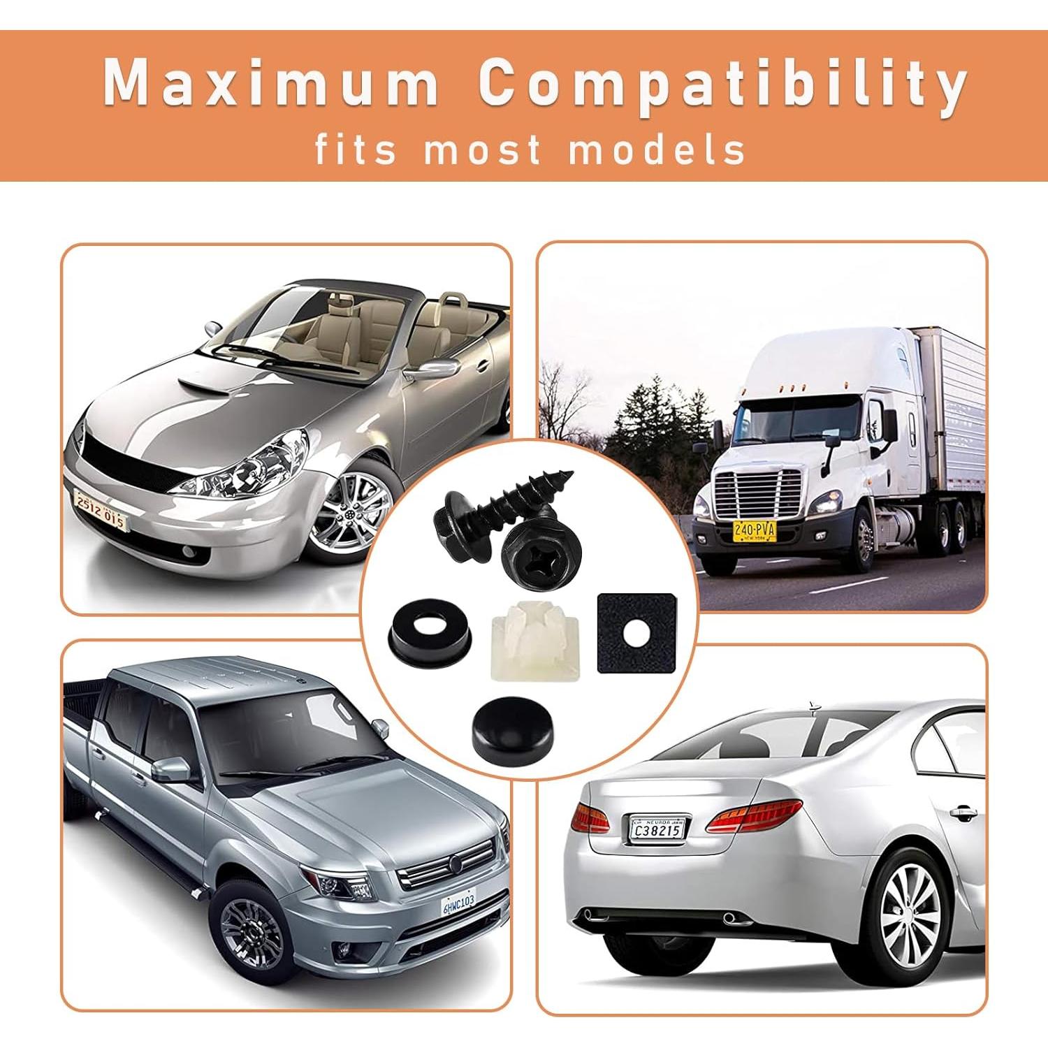Kewucn Tornillos Autoperforantes para Placas de Licencia 4 Pzas