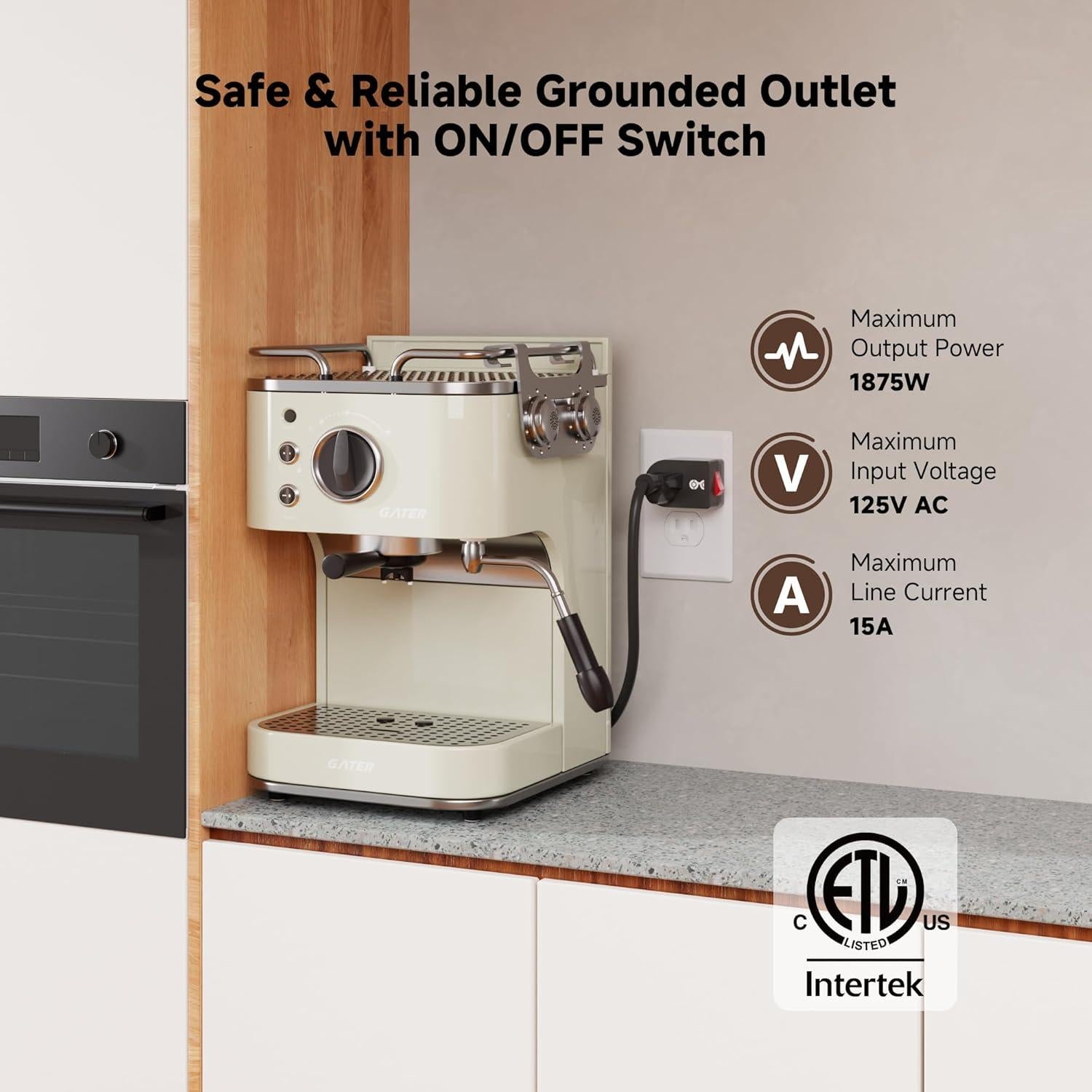 Adaptador de Enchufe a Tierra Cable Matters 3-Pack ON/OFF Negro